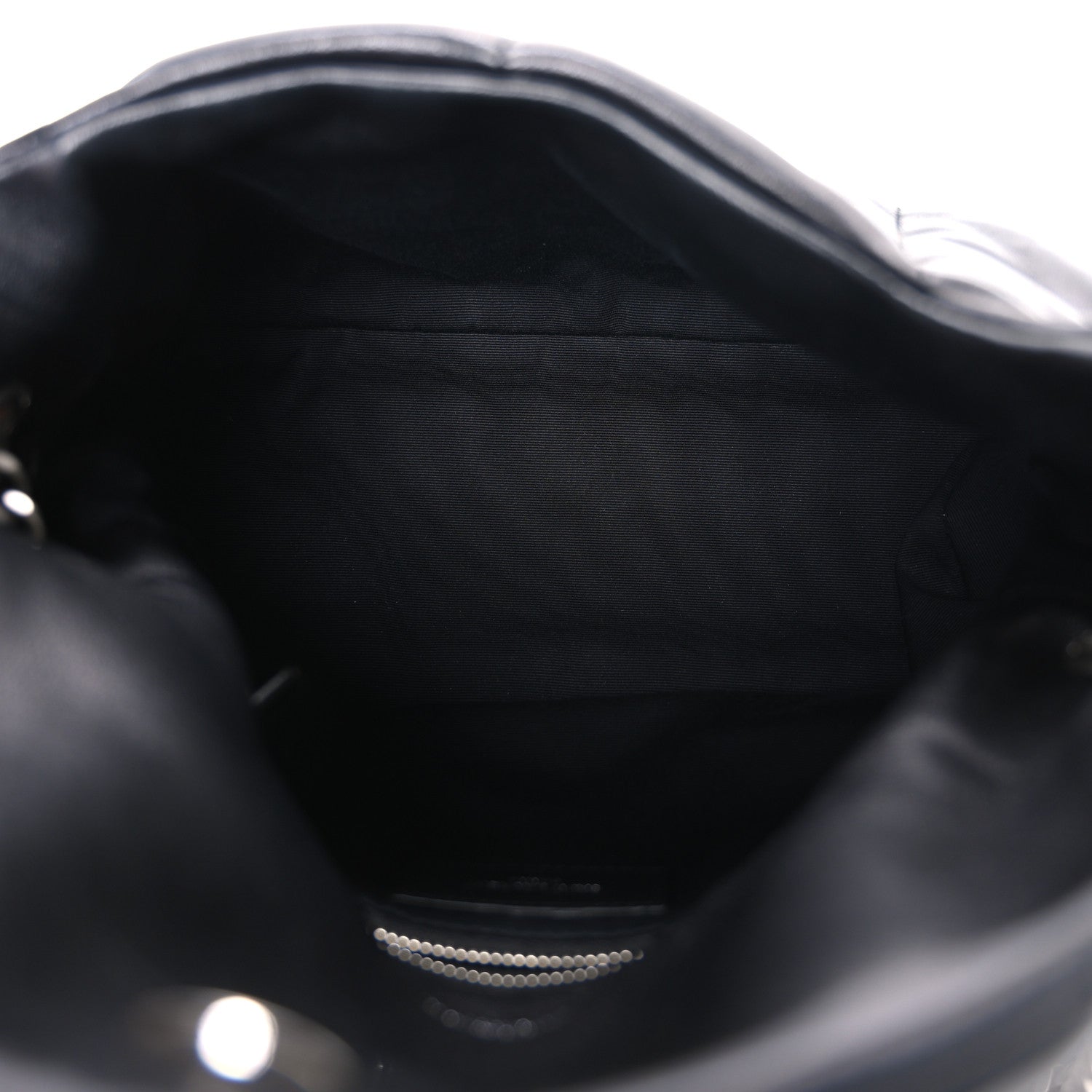 Lambskin Quilted Small Loulou Puffer Monogram Chain Satchel Black