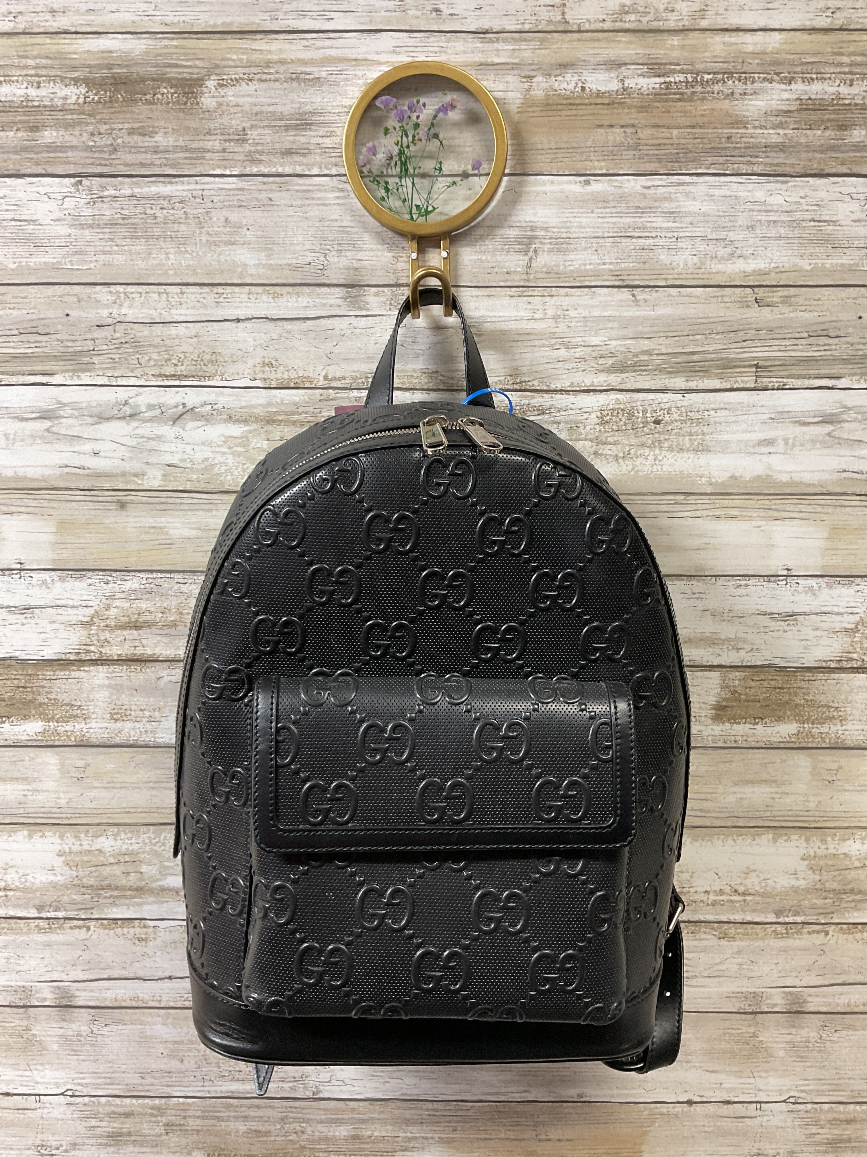 Backpack Luxury Designer By Gucci In Black, Size:Large