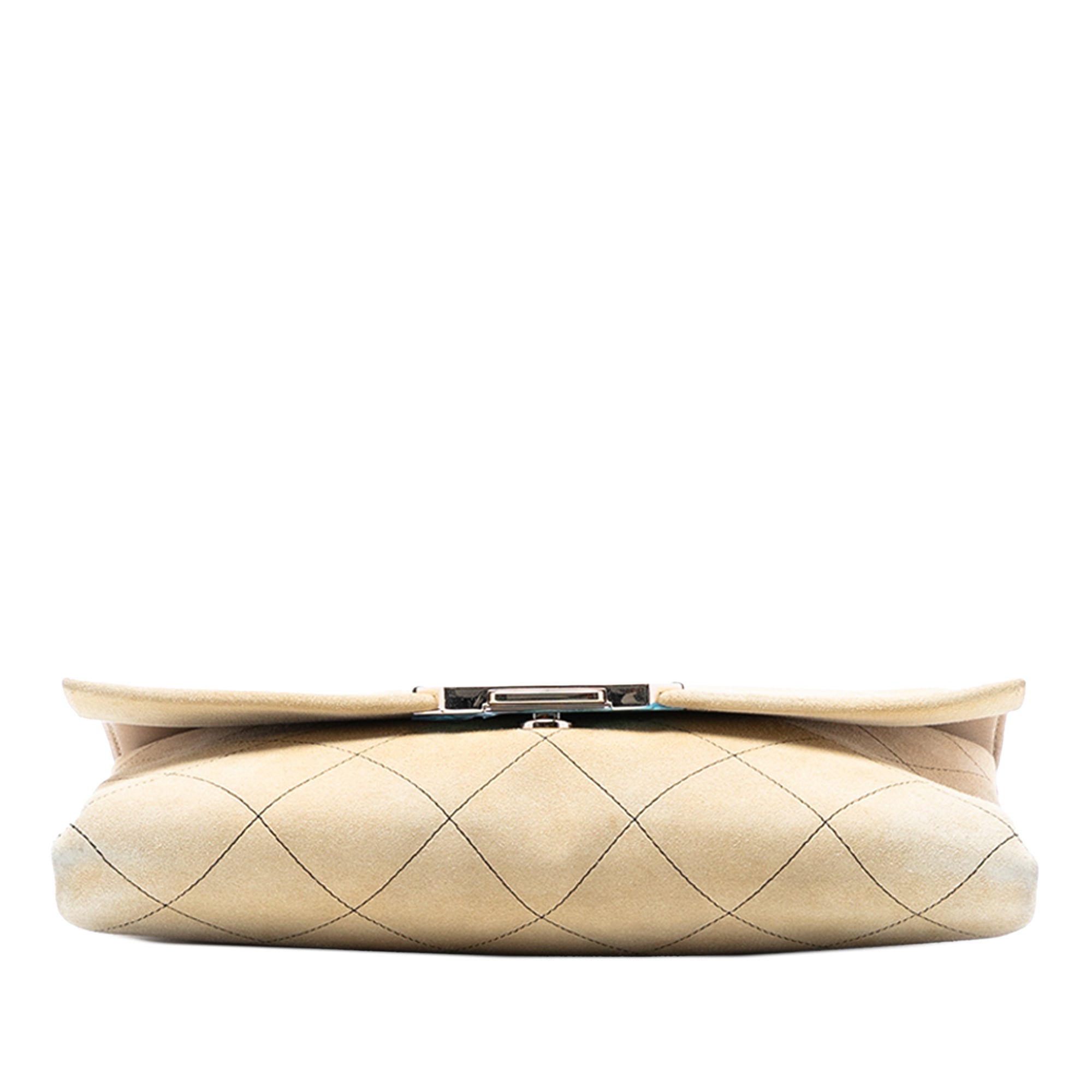 Retro Label Chain Clutch Quilted Lambskin