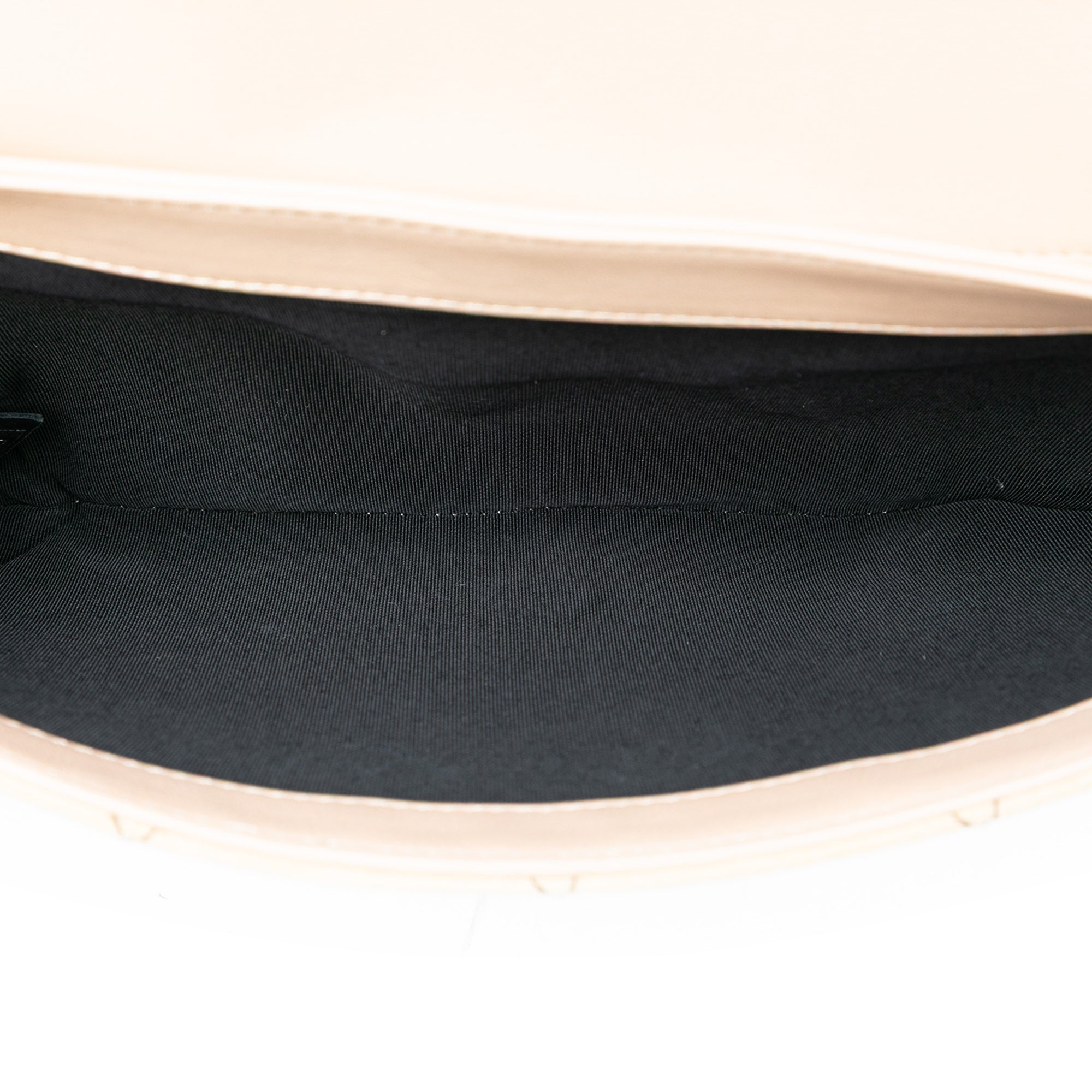 Retro Label Chain Clutch Quilted Lambskin