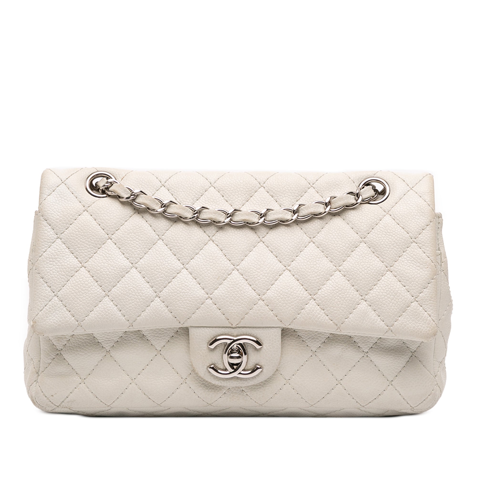Classic Double Flap Bag Quilted Caviar Medium