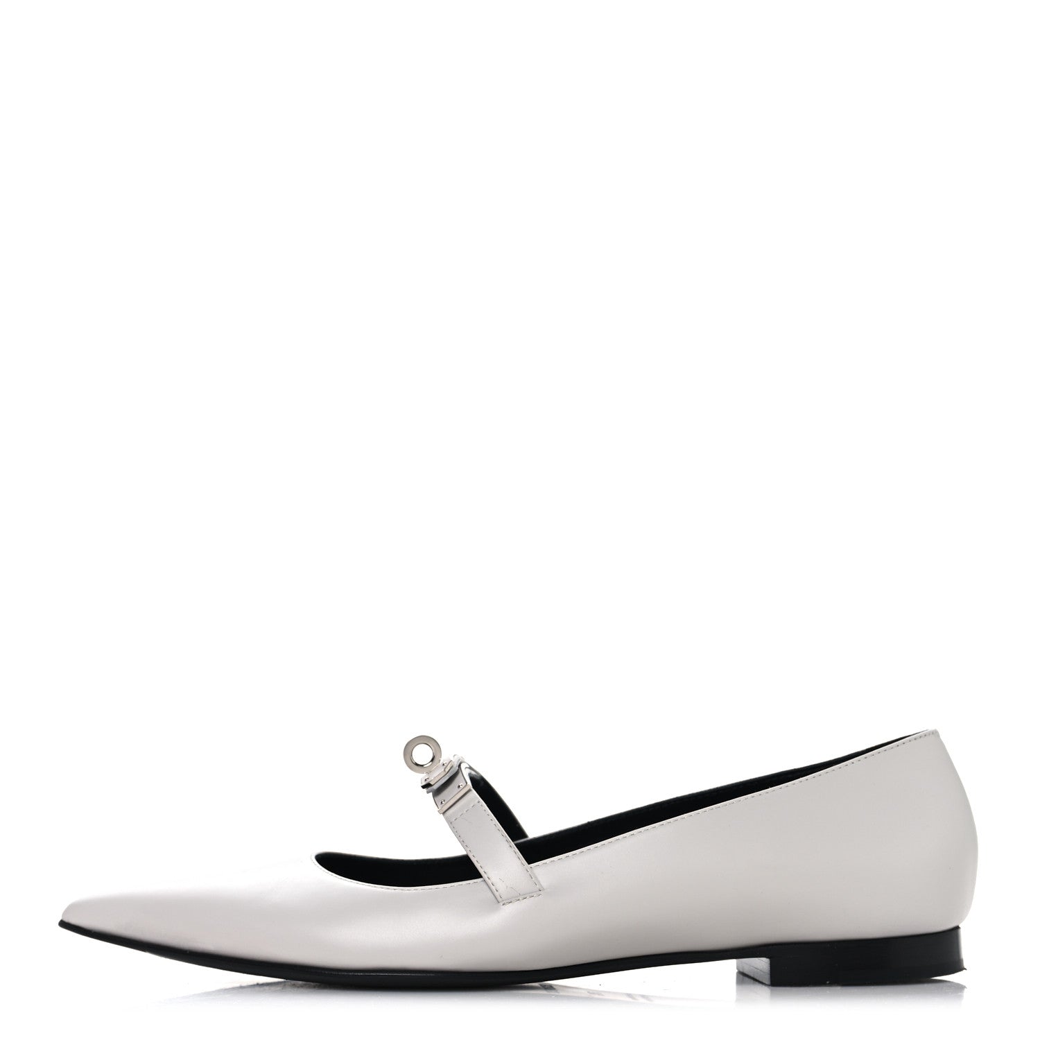 Calfskin Kelly Ballet Flat 37.5 Gris Clair