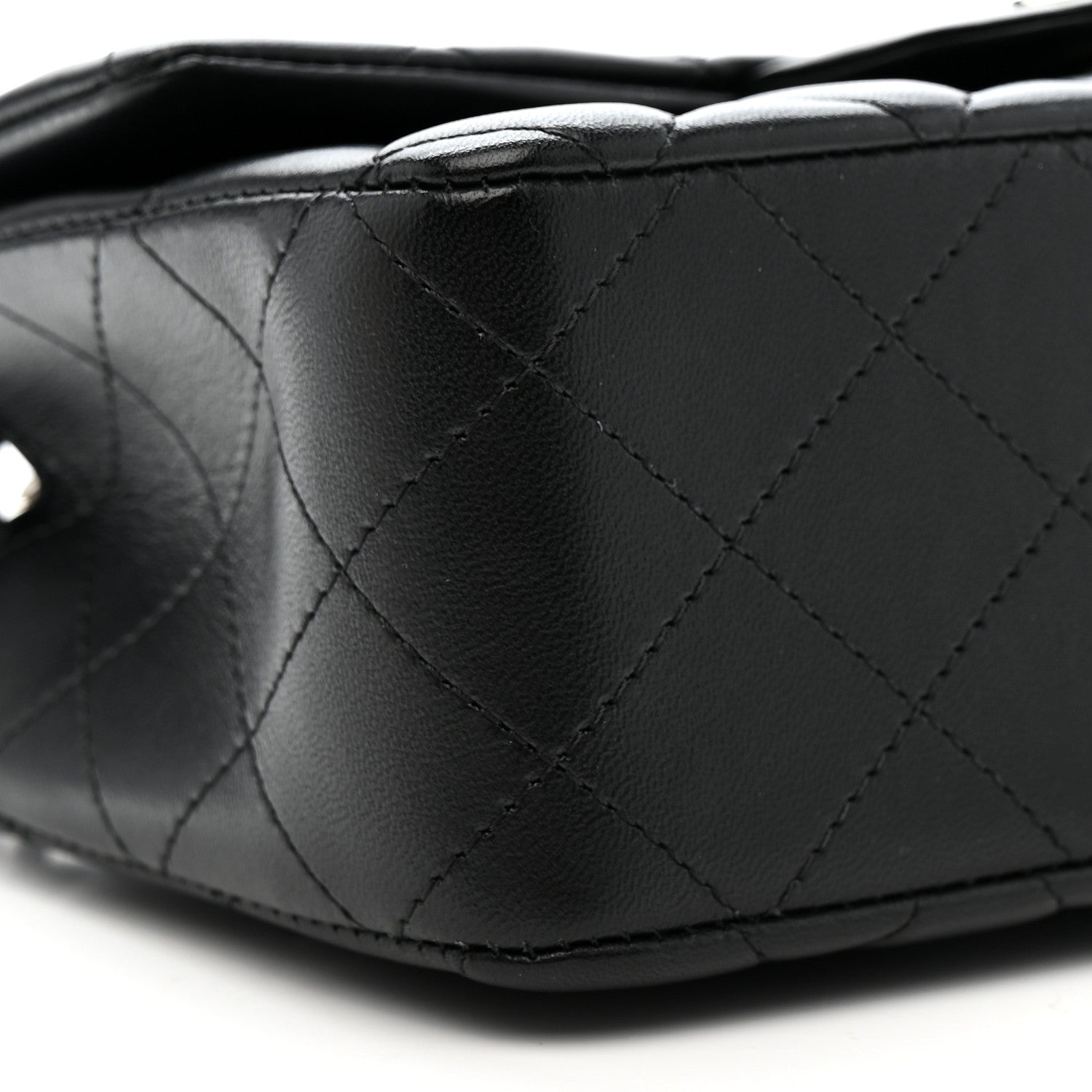 Lambskin Quilted Mini Rectangular Flap Black