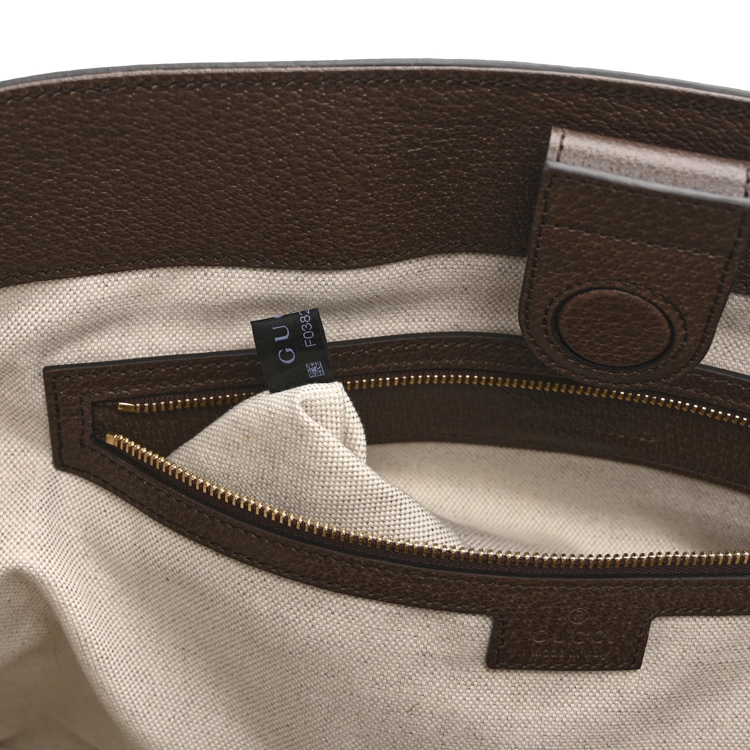 Monogram Jumbo GG Textured Dollar Calfskin Web Medium Ophidia Shopping Tote Camel Ebony