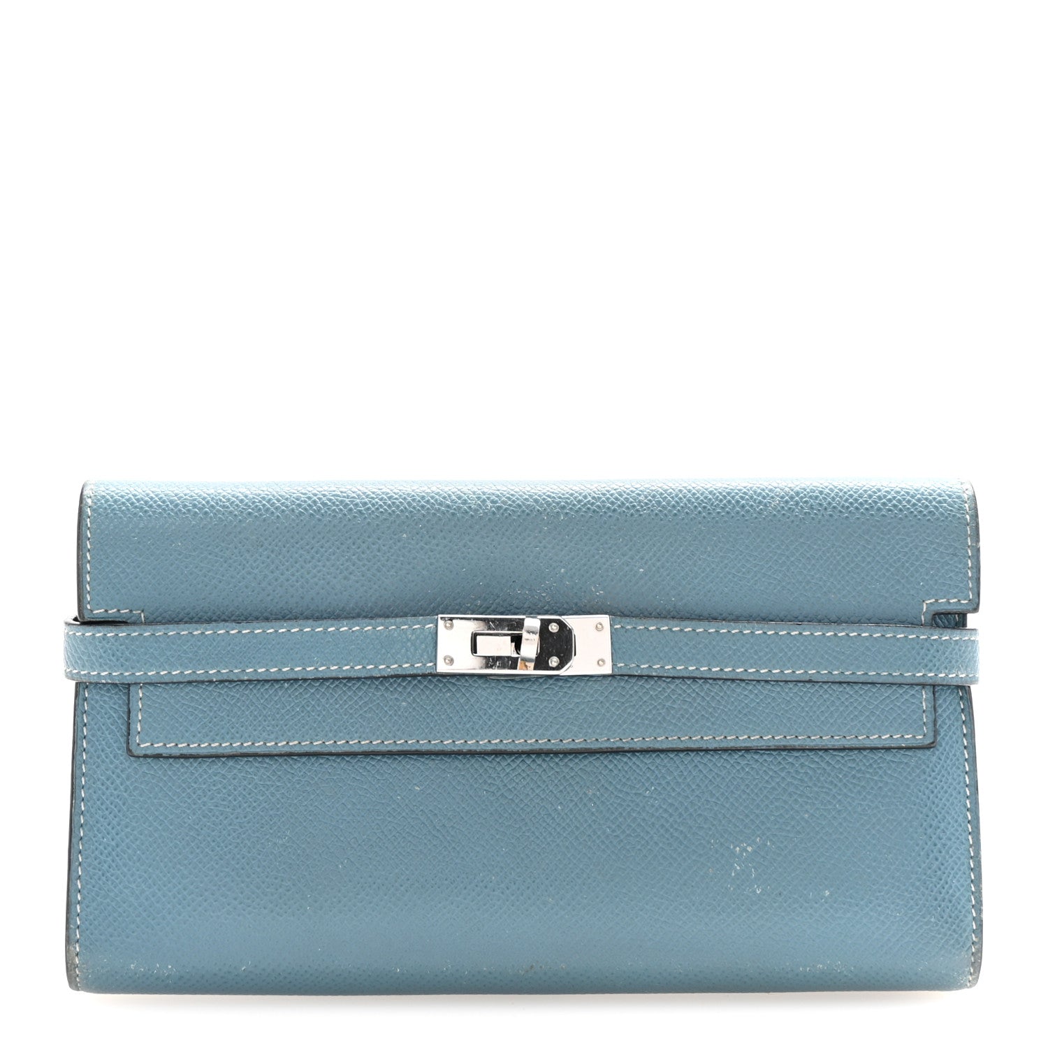 Epsom Kelly Longue Wallet Blue Jean