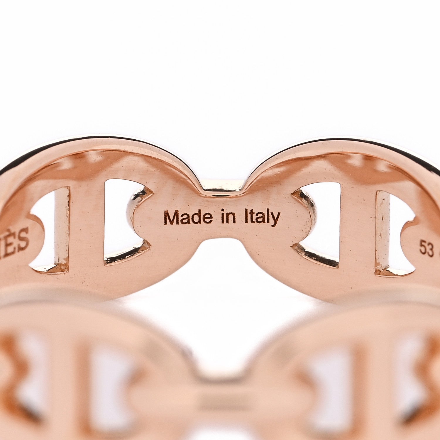 18K Rose Gold PM Chaine d'Ancre Enchainee Ring 53 6.5