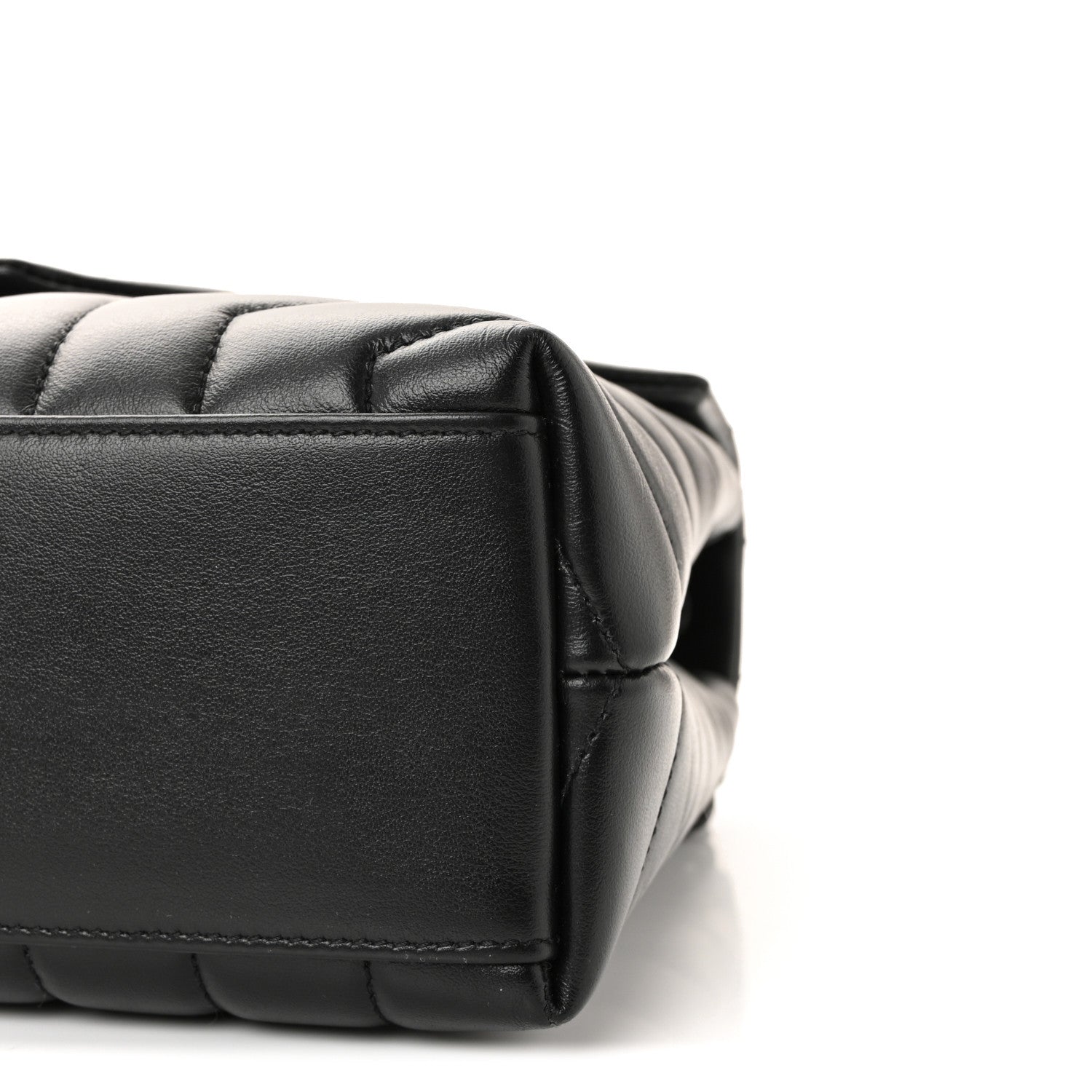 Calfskin Y Quilted Monogram Monochrome Small Loulou Chain Satchel Black