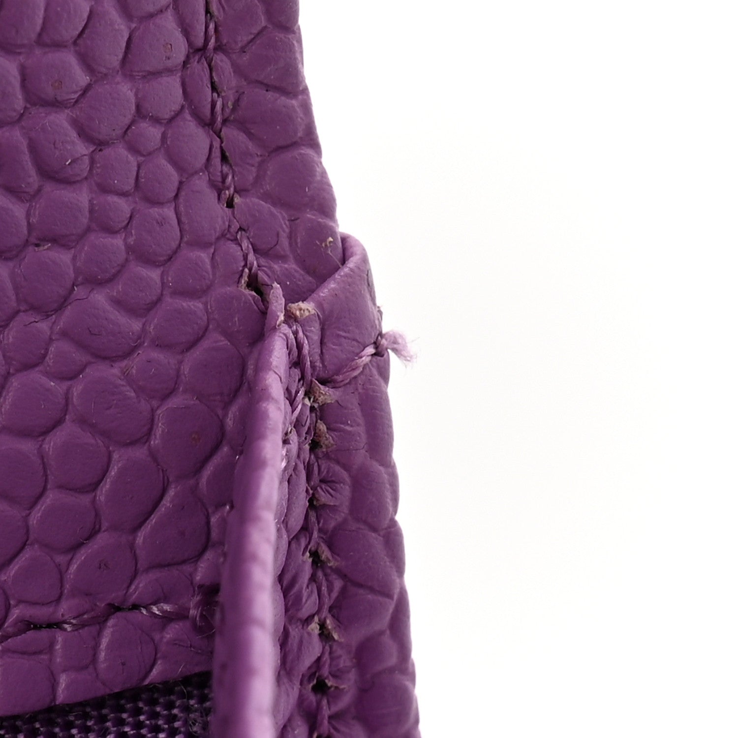 Caviar Quilted Boy Flap Card Holder Purple