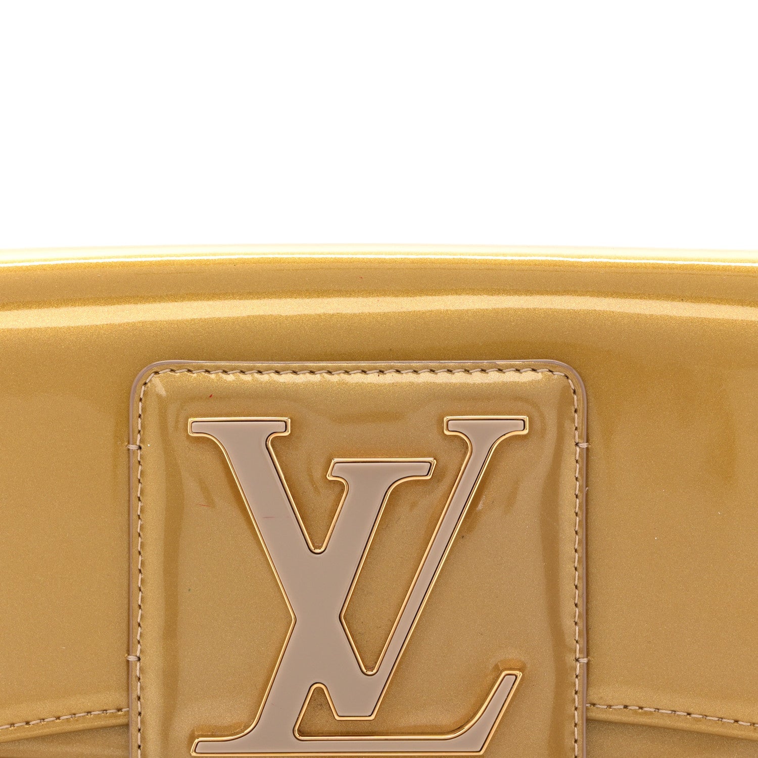 Patent Sobe Clutch Beige Poudre
