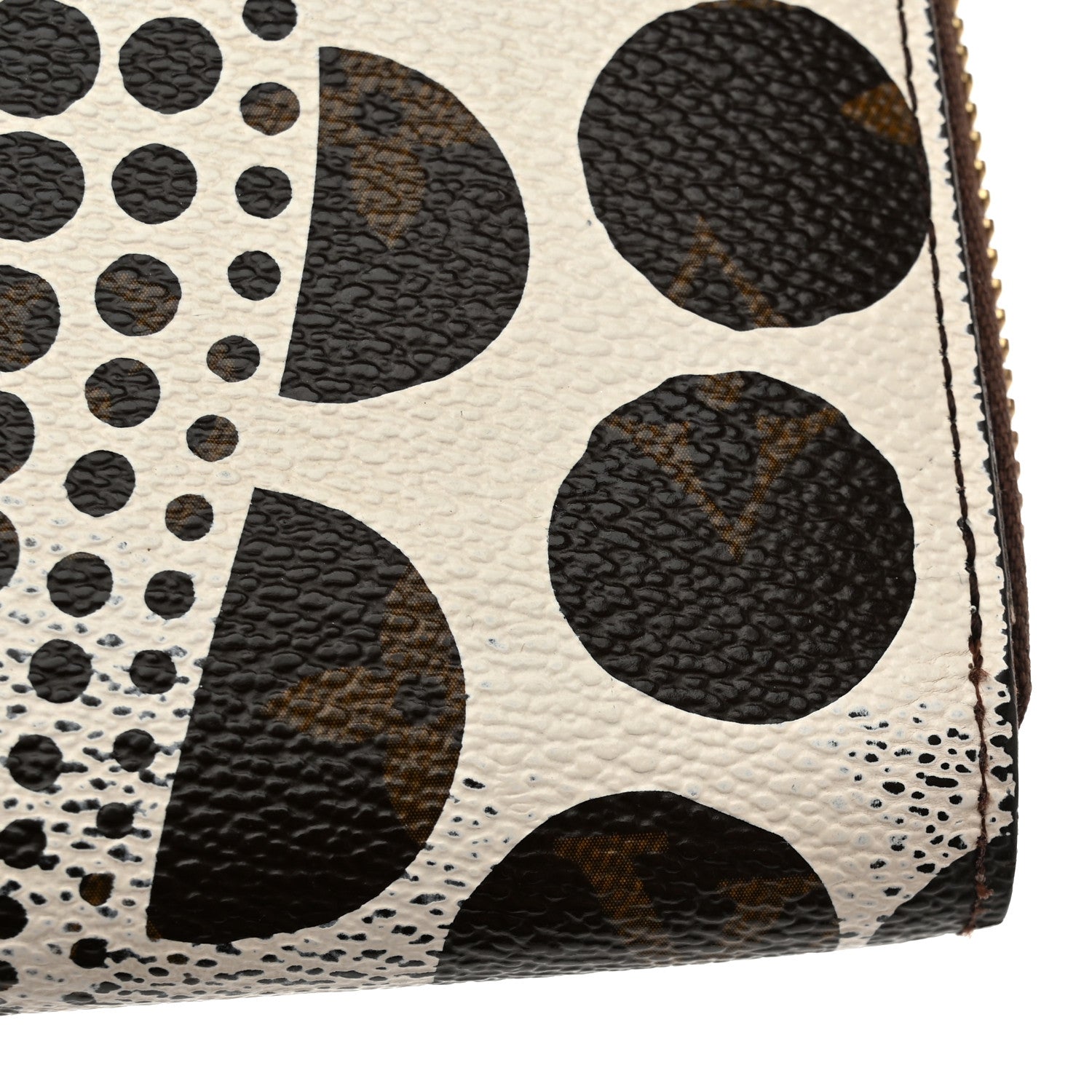 Monogram Kusama Pumpkin Dots Zippy Wallet White