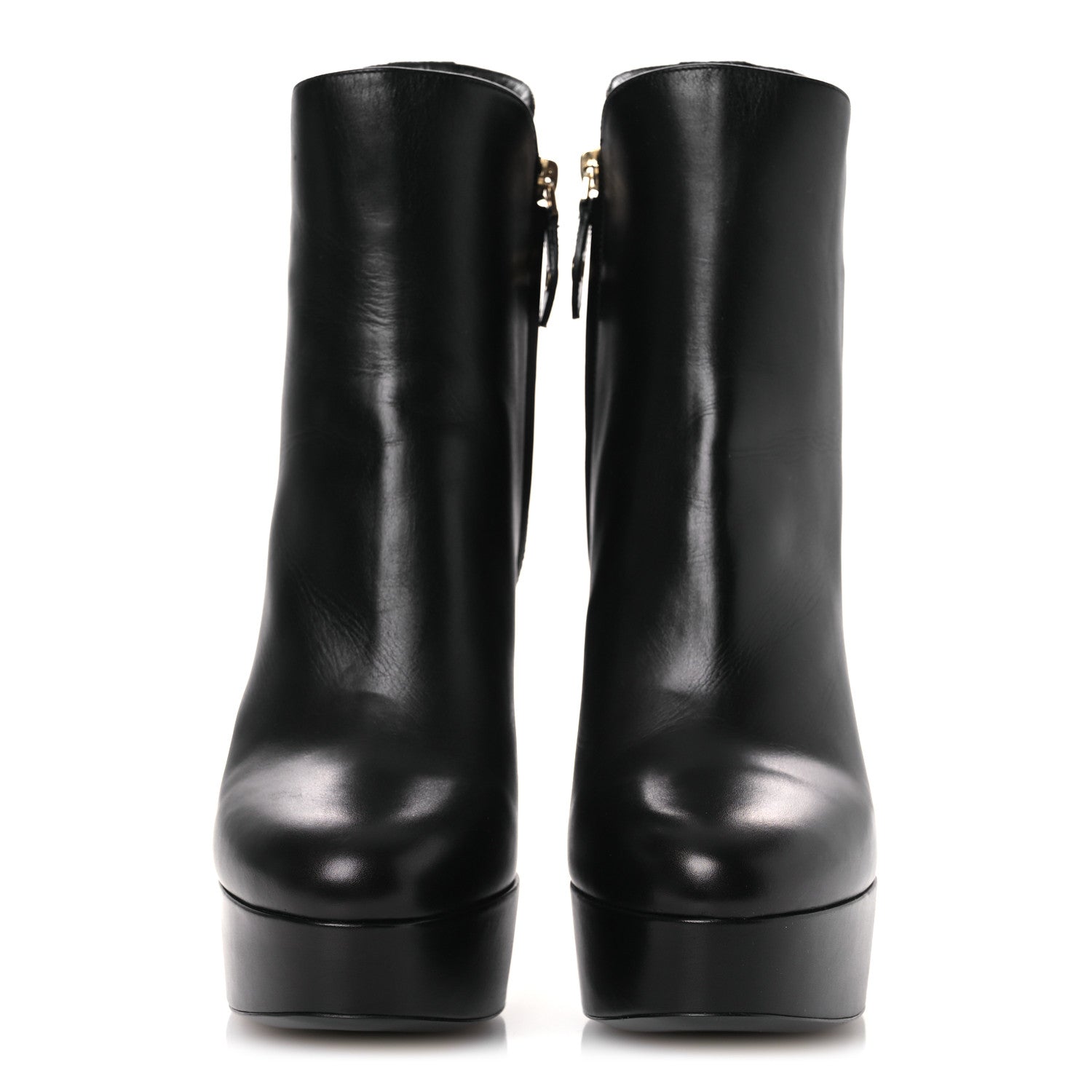 Calfskin Monogram Afterglow Platform Ankle Boots 39.5 Black