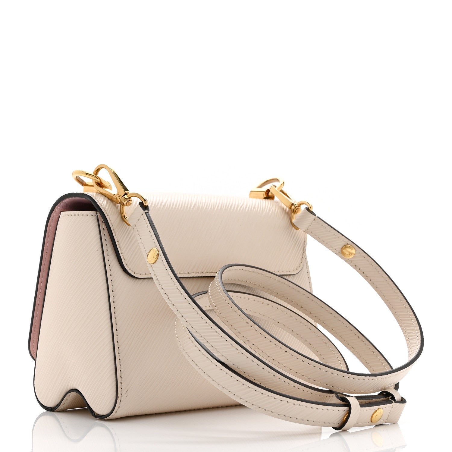 Epi Twist Bi-Color Chain Shoulder Bag PM Quartz White
