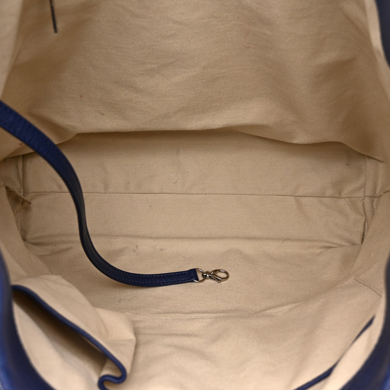 Grained Calfskin Stitched CC Pocket Tote Navy Blue