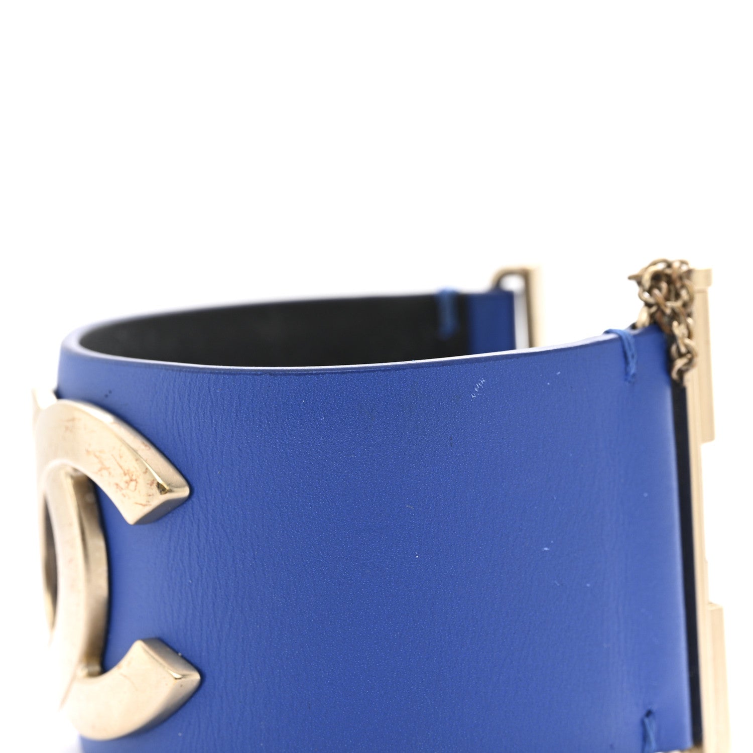 Calfskin CC Wide Cuff S Blue