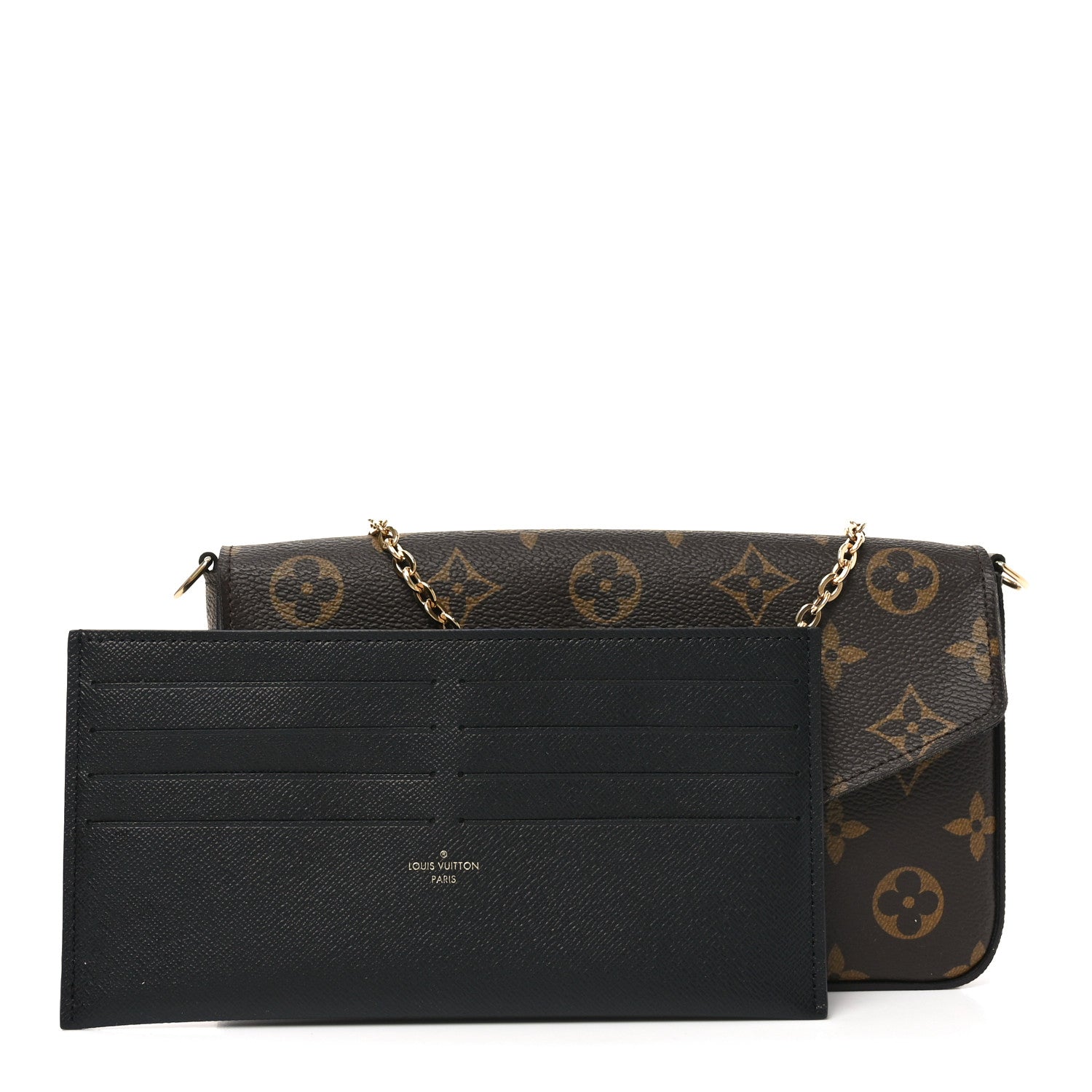 Monogram My LV World Tour Pochette Felicie Chain Wallet Black