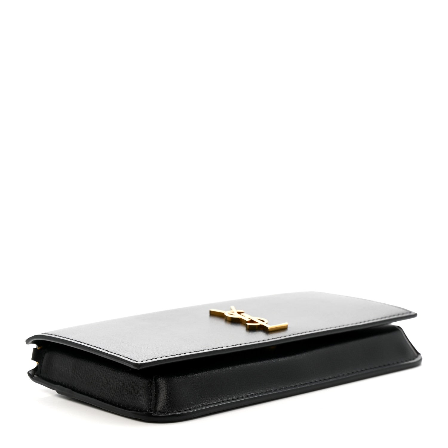 Smooth Calfskin Monogram Phone Holder Crossbody Black