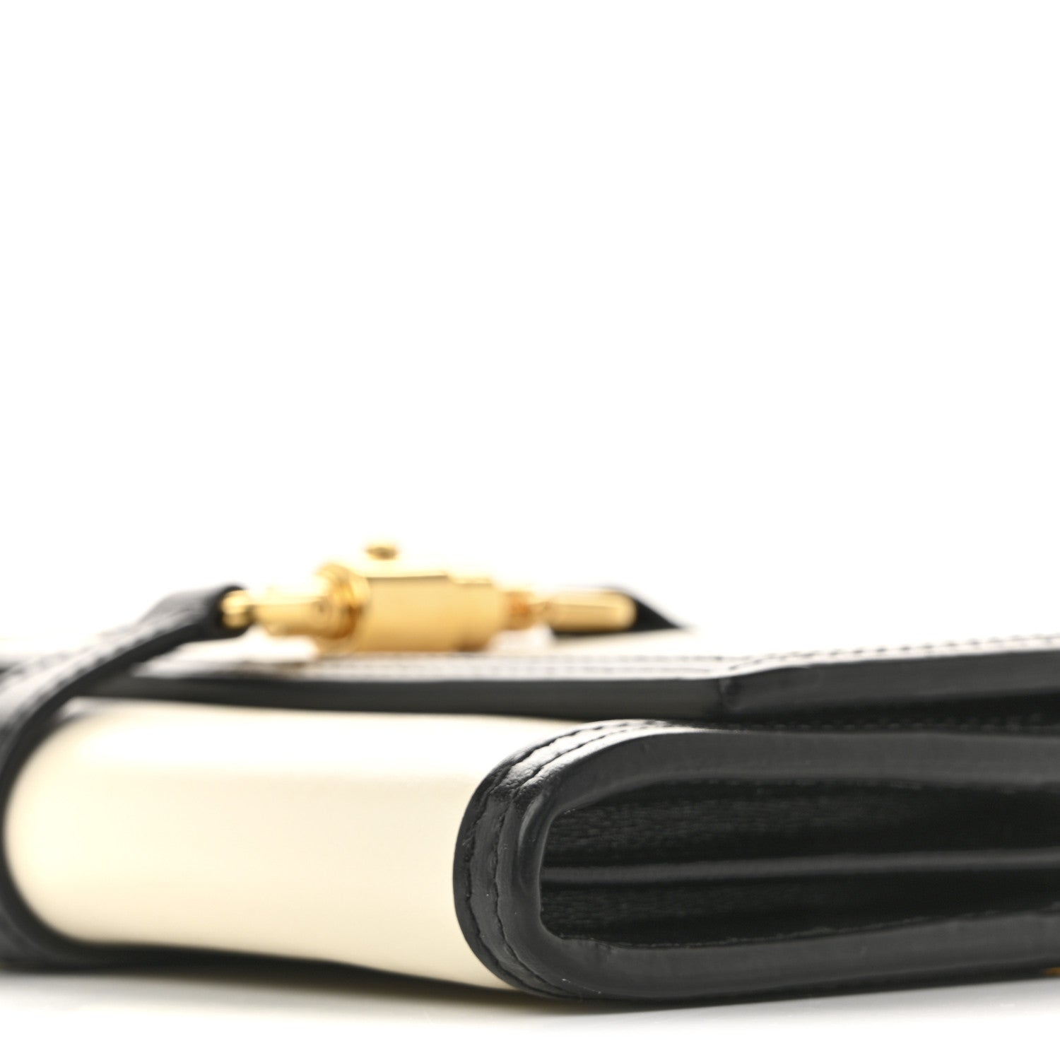 Calfskin Bi-Color Jackie 1961 Chain Wallet Mystic White Black