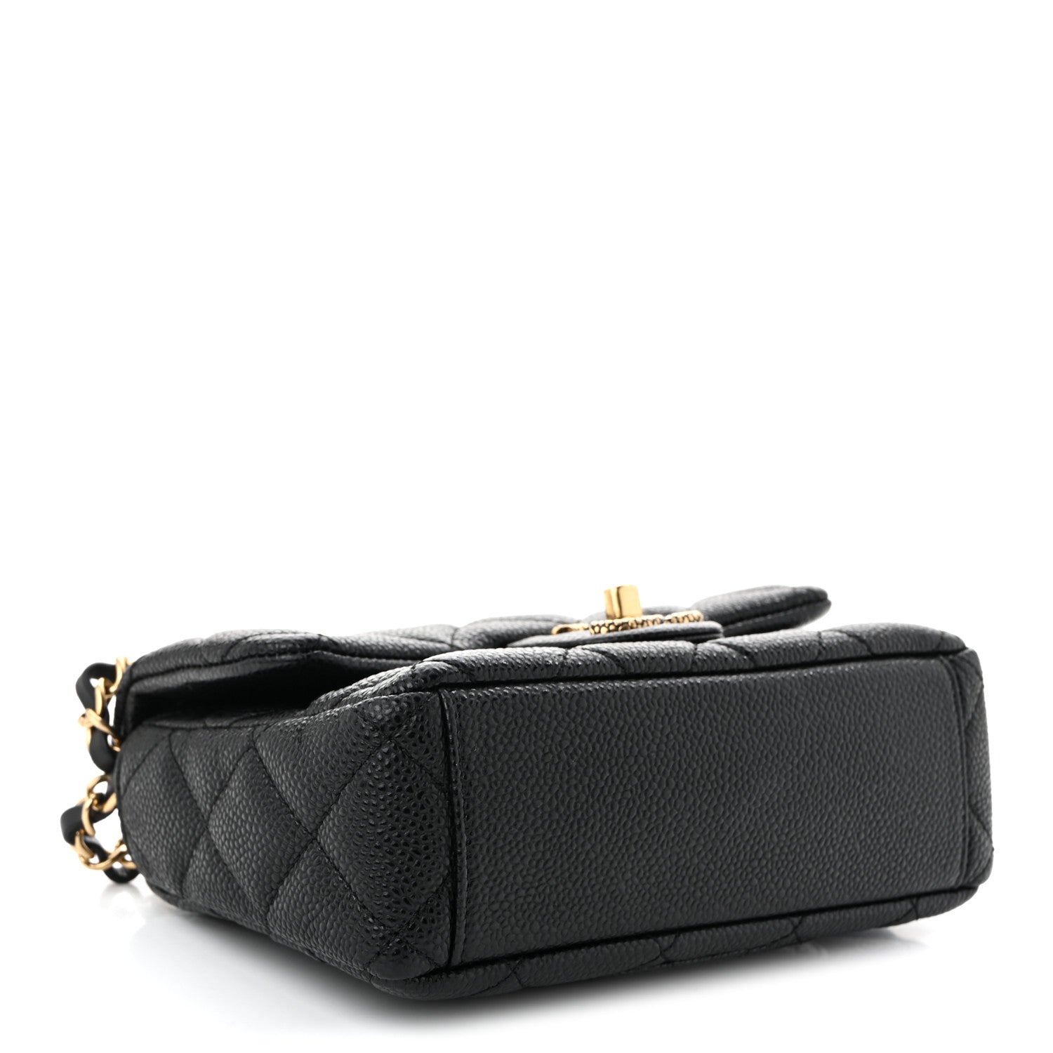 Grained Lambskin Quilted Mini Flap Black