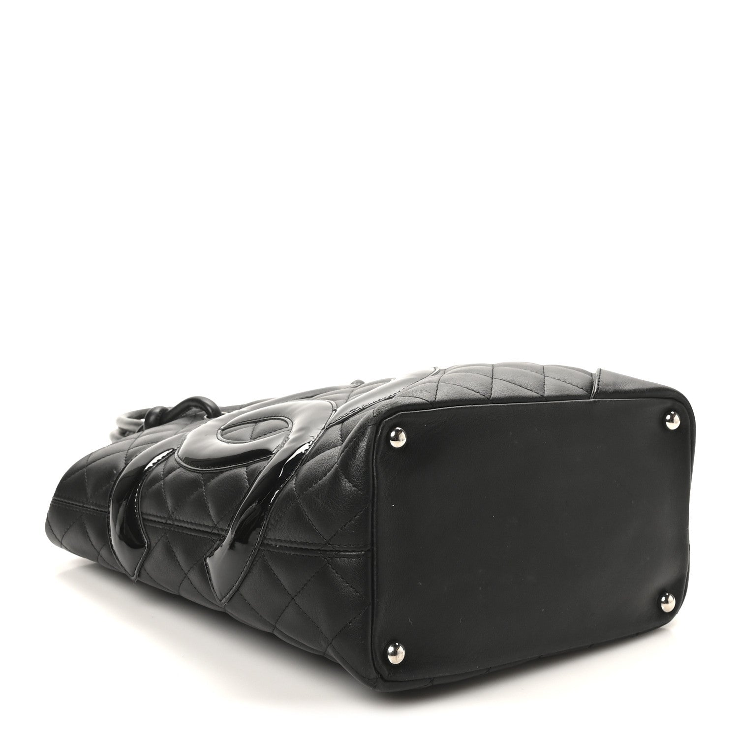 Calfskin Quilted Medium Cambon Tote Black