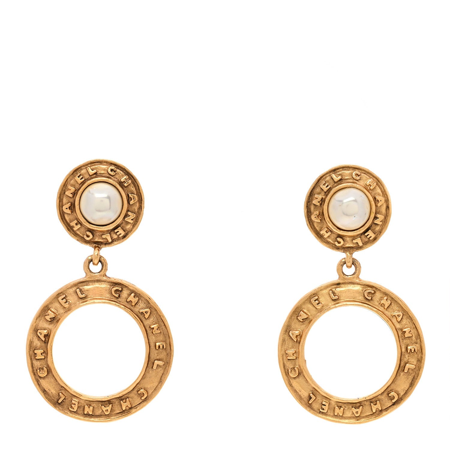 Pearl CC Clip On Earrings Gold