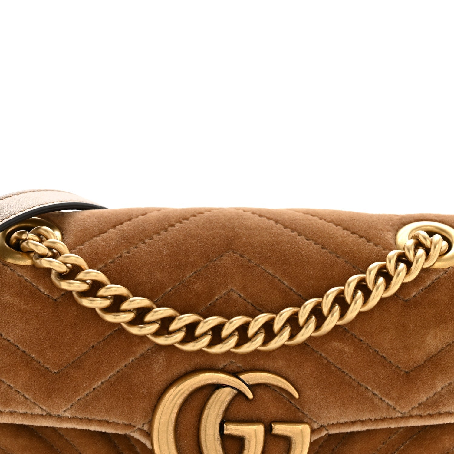 Velvet Matelasse Mini GG Marmont Shoulder Bag Taupe