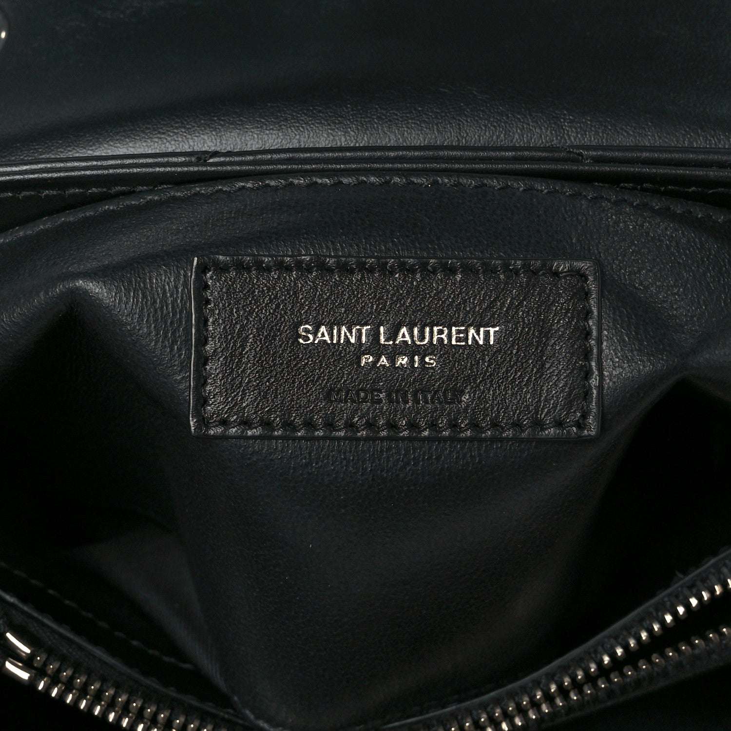 Calfskin Y Quilted Monogram Small Loulou Chain Satchel Black