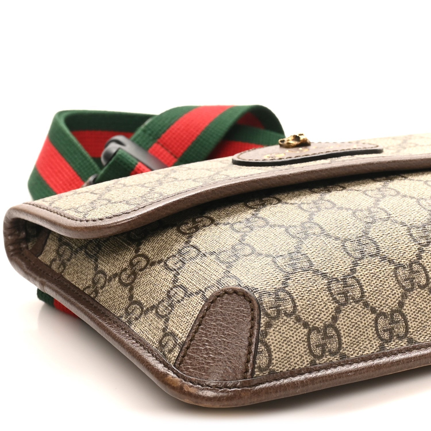 GG Supreme Monogram Neo Vintage Web Belt Bag Brown
