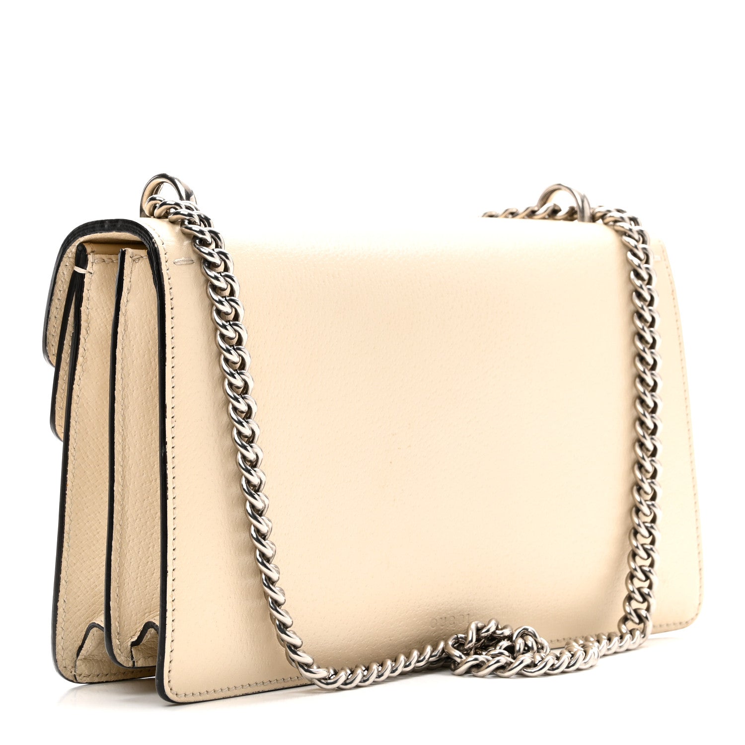 Textured Calfskin Crystal Small Dionysus Shoulder Bag Mystic White