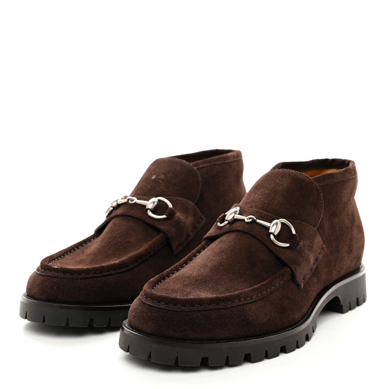 Suede Mens Horsebit Ankle Boots 8 Dark Brown