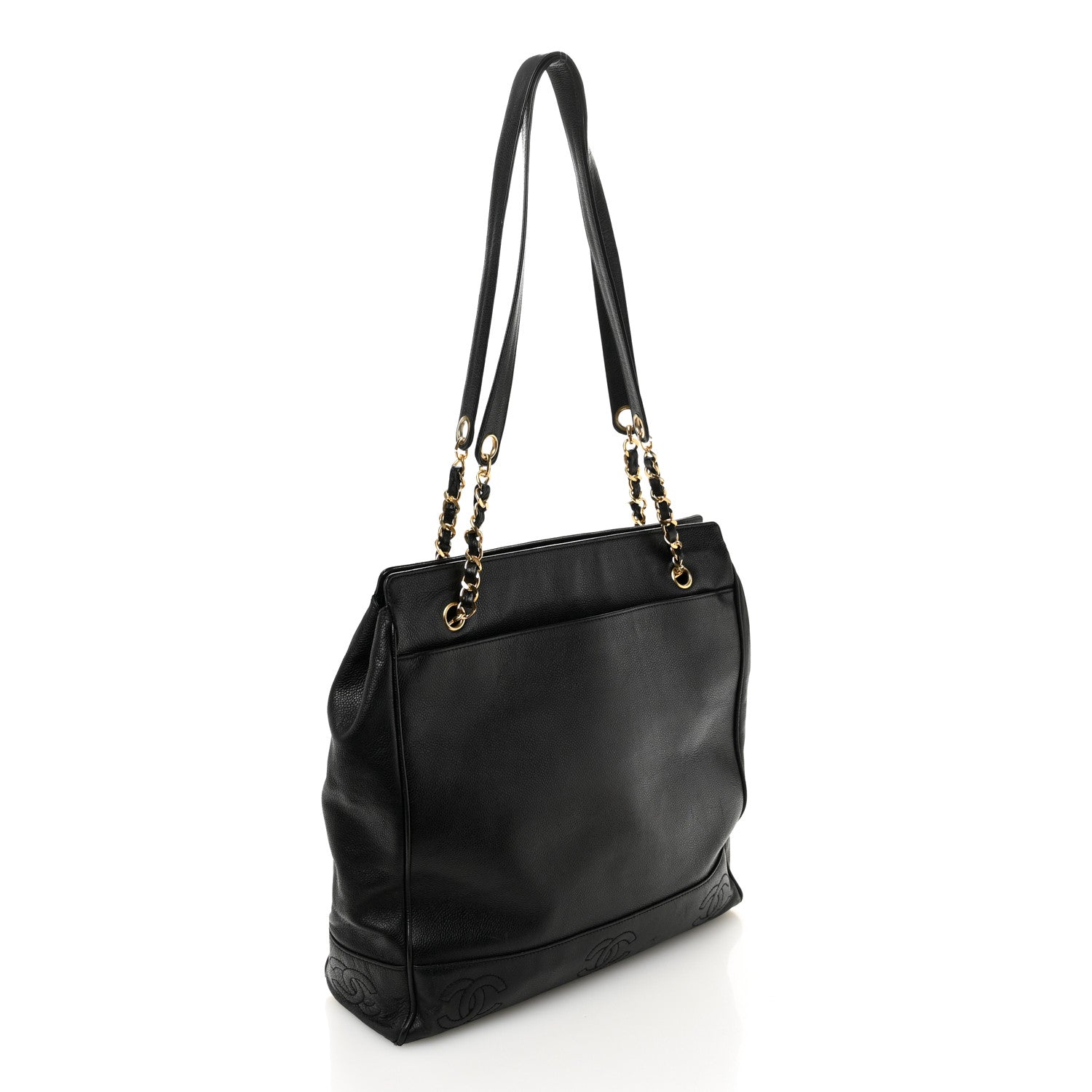 Caviar Triple CC Shoulder Bag Black