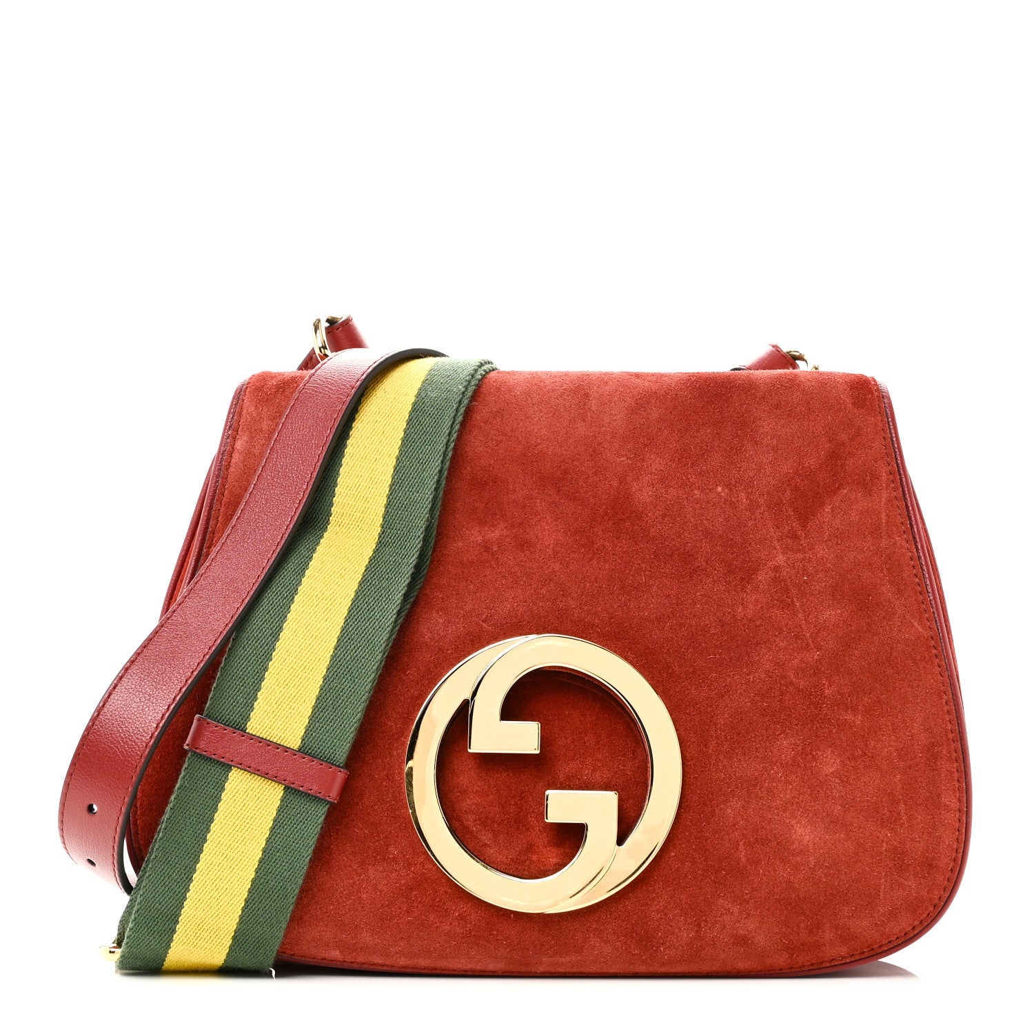Suede Talco Roxy Calfskin Web Medium Blondie Shoulder Flap Bag Blondie Red