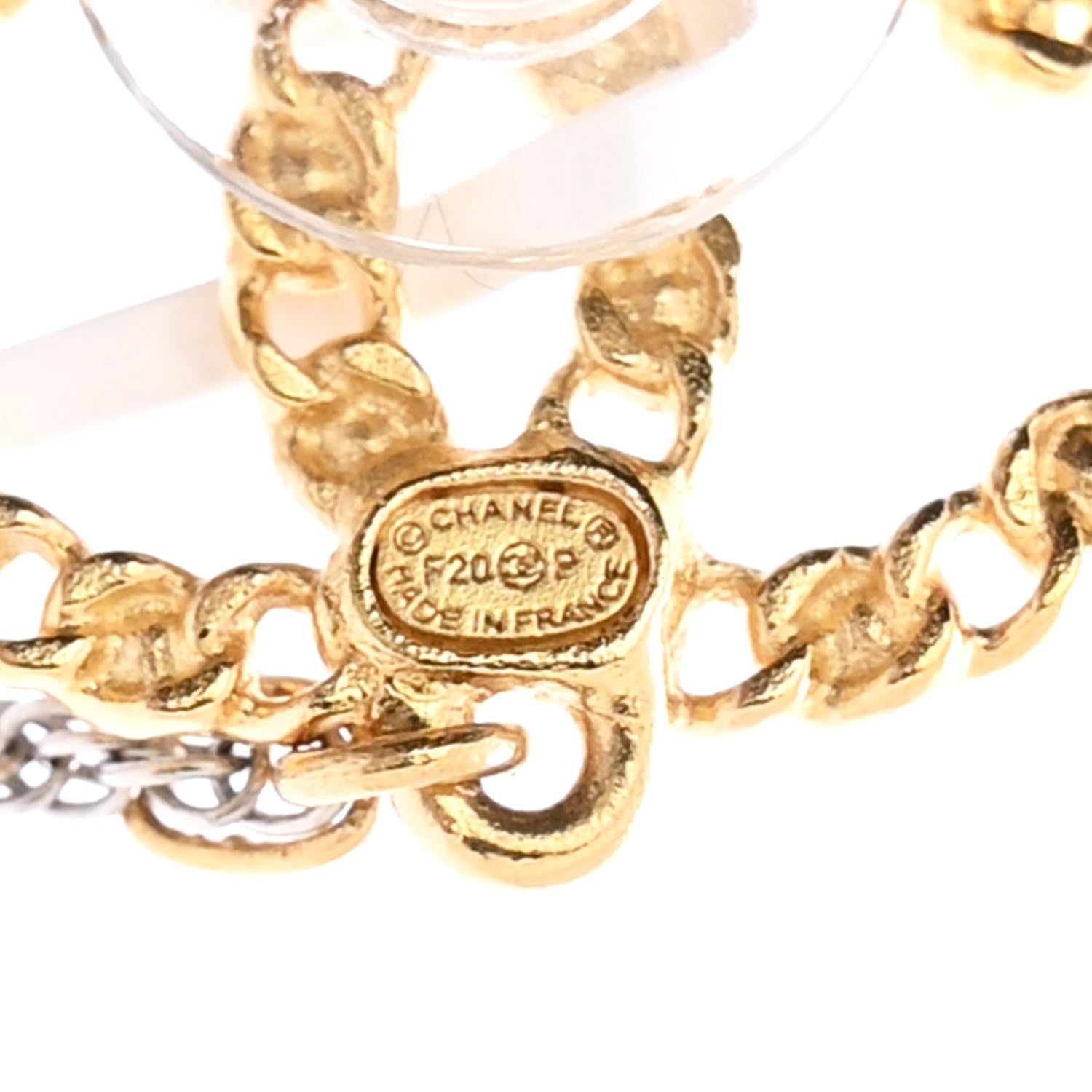 Crystal CC Chain Cuff Single Earring Gold Silver