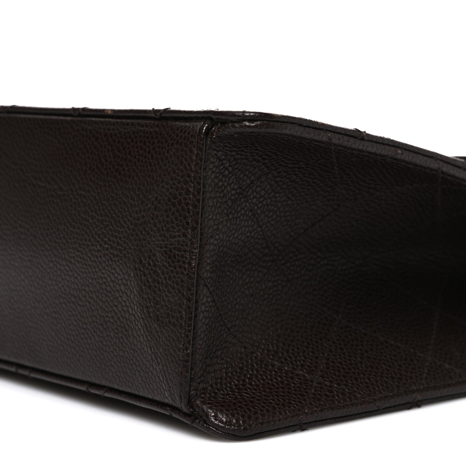 Caviar Stitch Jumbo Single Flap Brown