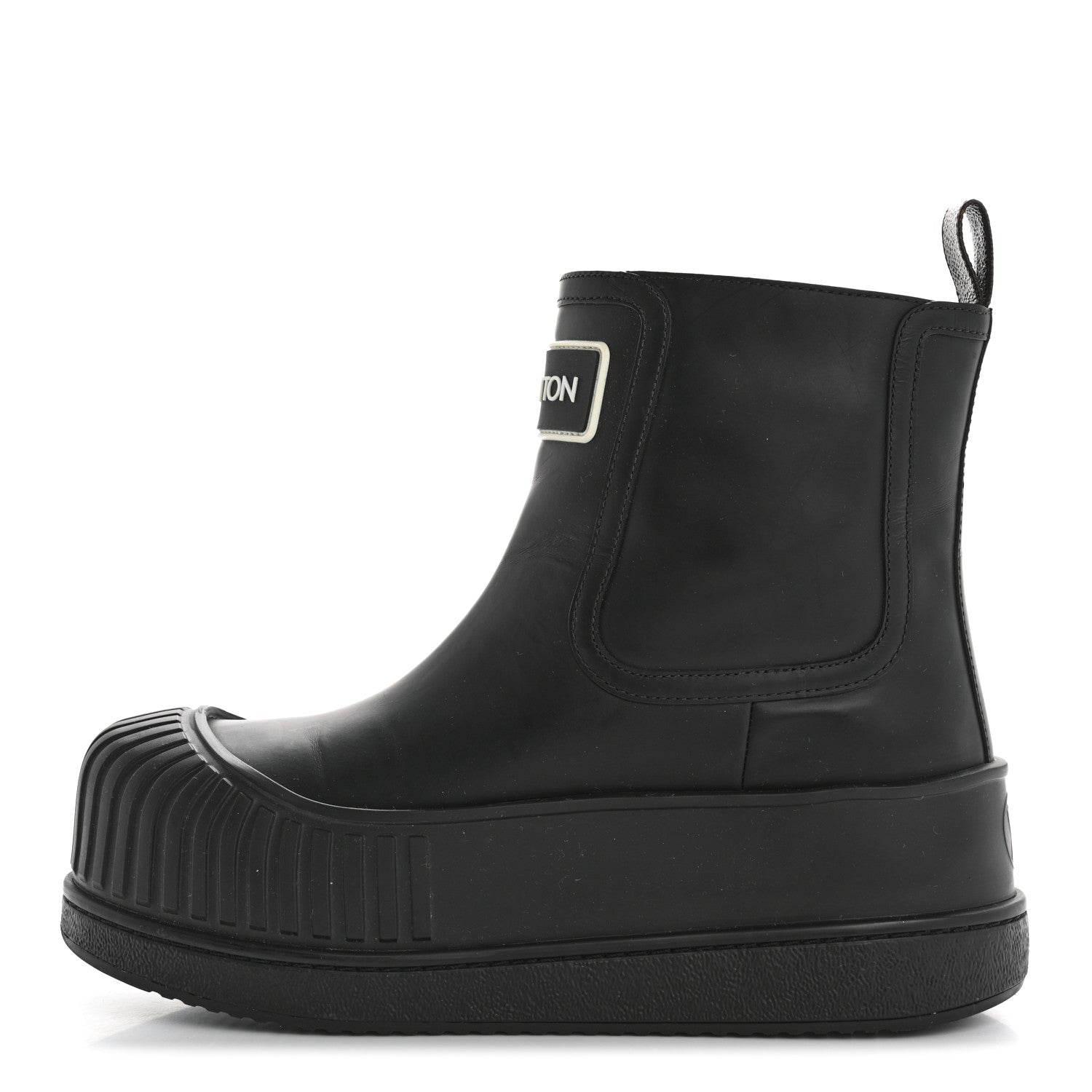 Calfskin Polar Flat Ankle Boots 38 Black