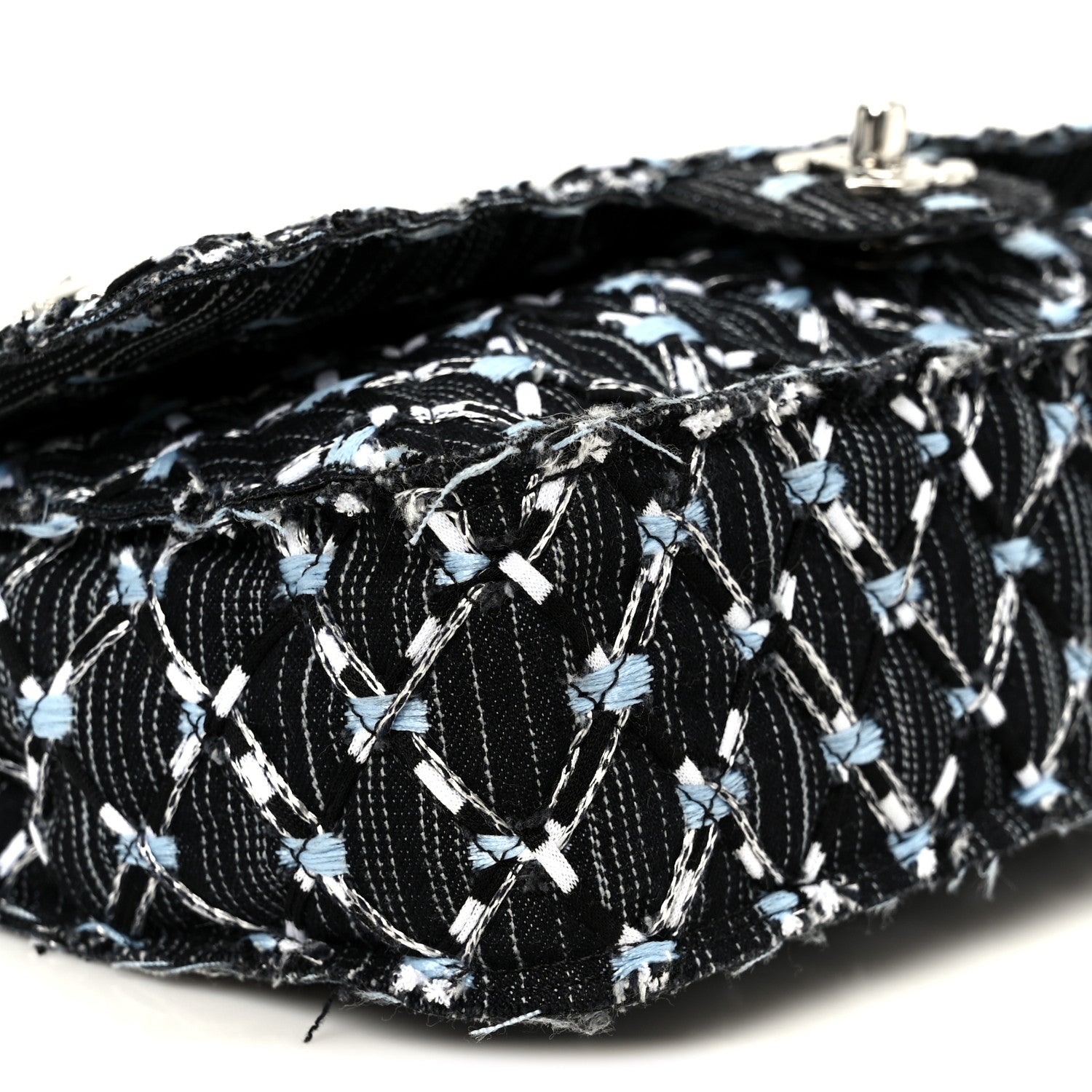 Denim Woven Medium Flap Light Blue
