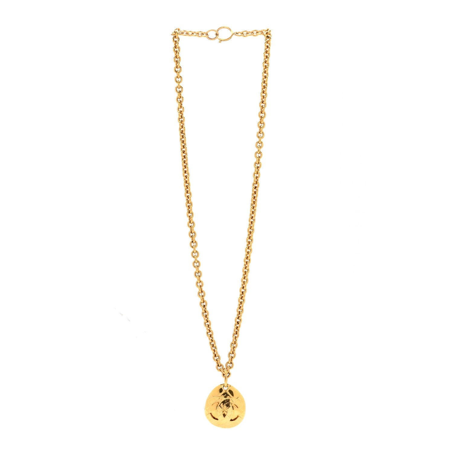 Metal CC Chain Pendant Necklace Gold