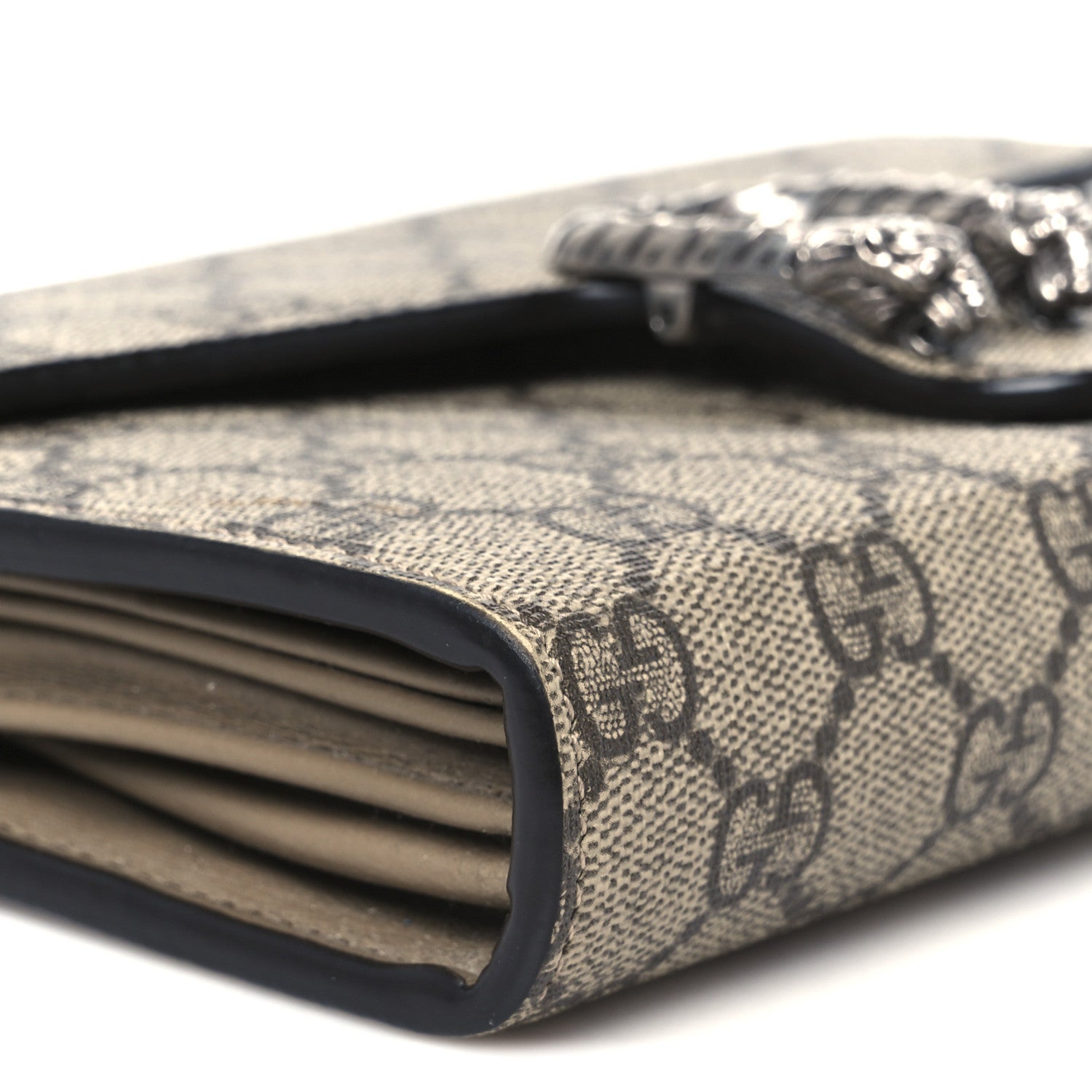 GG Supreme Monogram Mini Dionysus Chain Wallet Beige Taupe