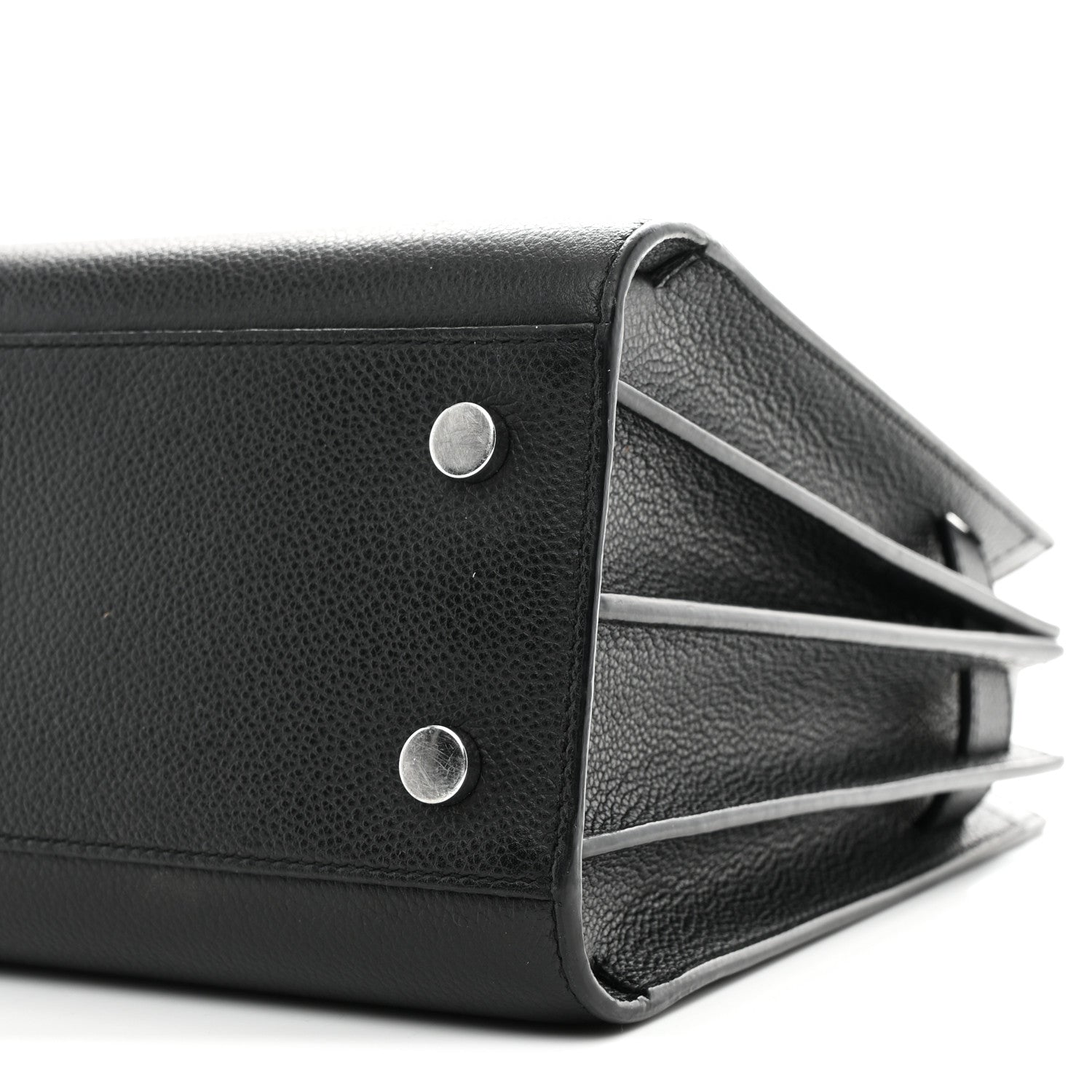 Grained Calfskin Baby Sac De Jour Black