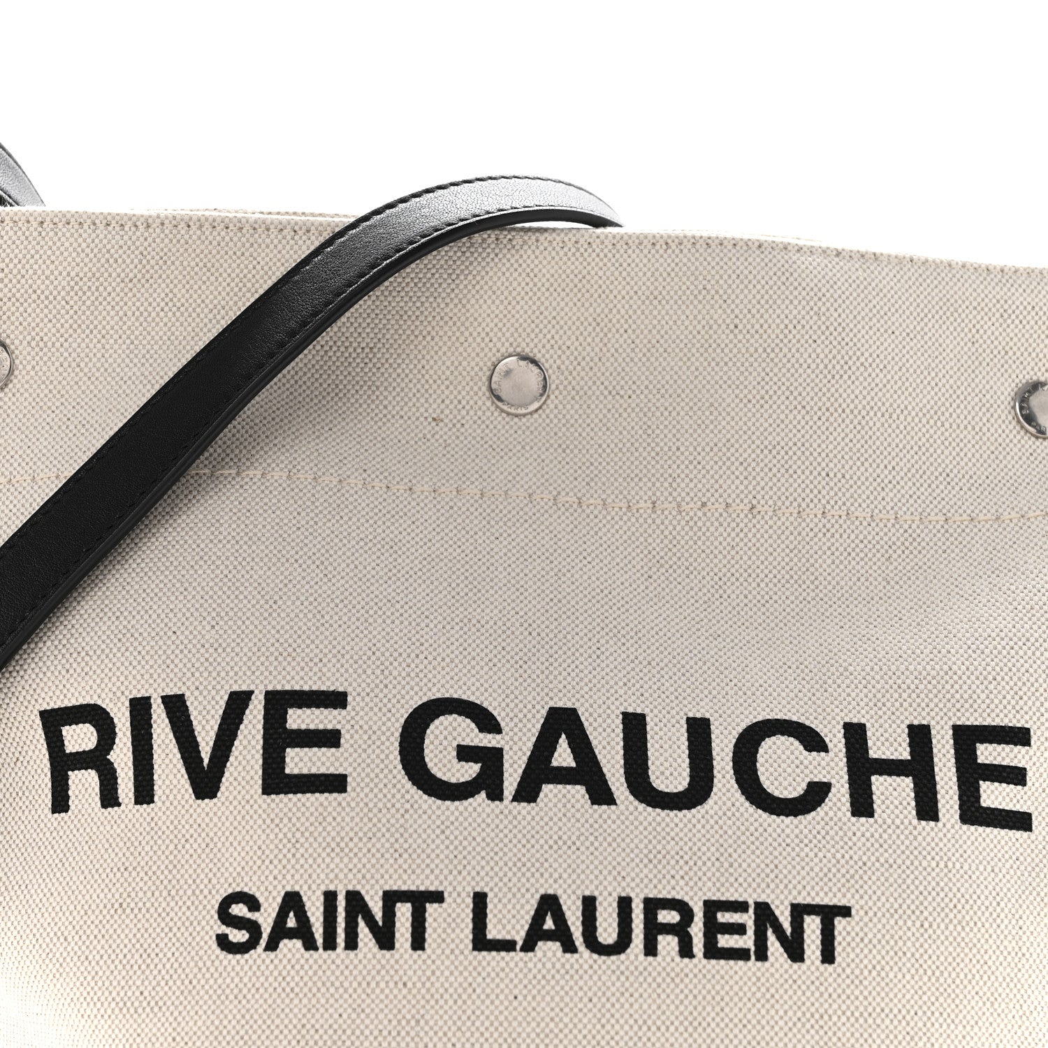 Linen Calfskin Rive Gauche Bucket Bag Greggio Natural