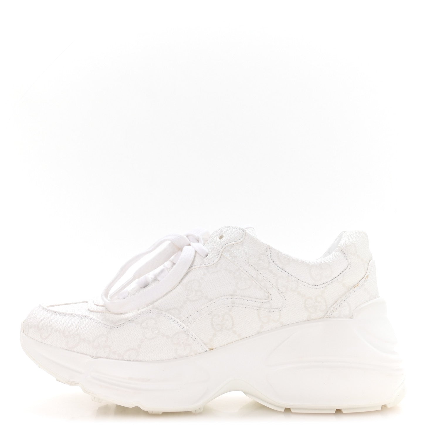 GG Supreme Monogram Womens Rhyton Sneakers 35.5 White