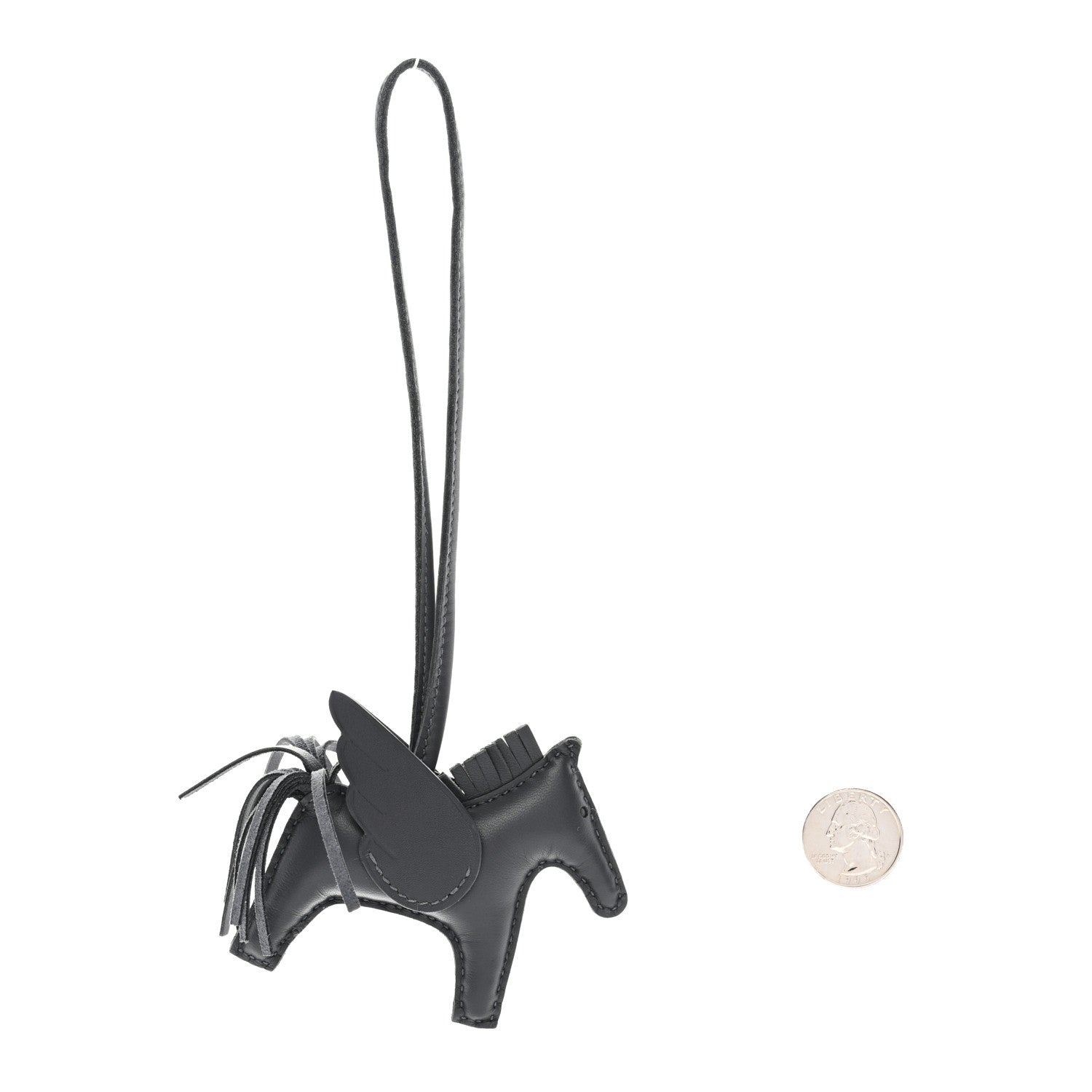 Milo Lambskin Grigri Rodeo Pegase Horse Bag Charm PM Ardoise