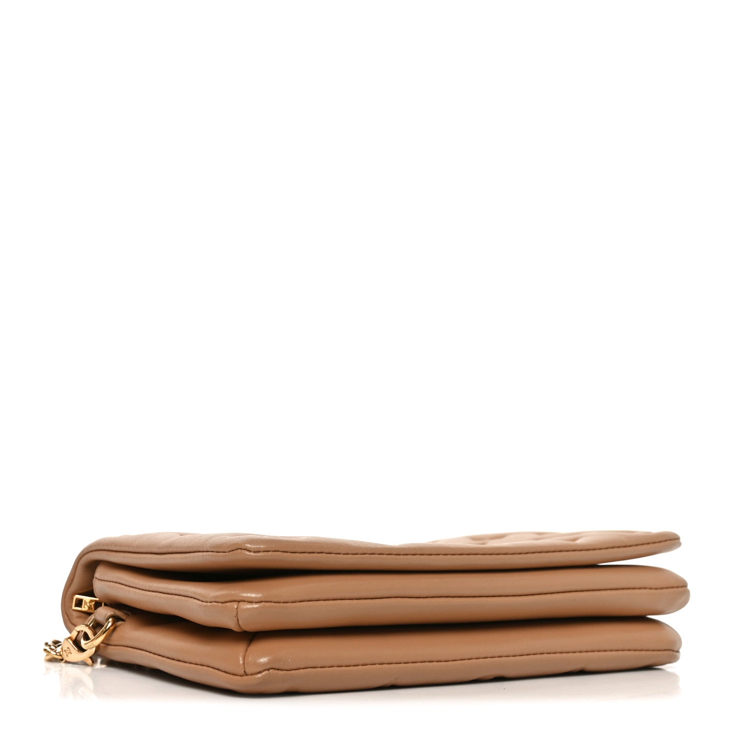 Lambskin Embossed Monogram Pochette Coussin Camel