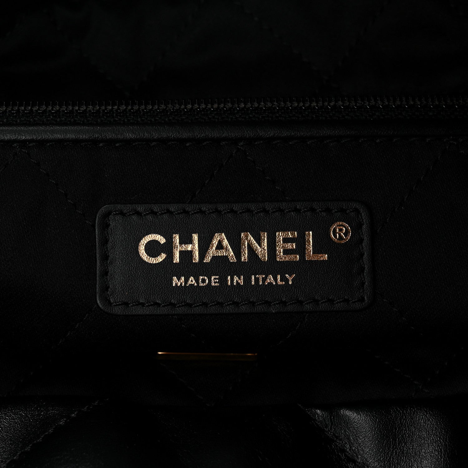 Shiny Calfskin Quilted Small Chanel 22 Black
