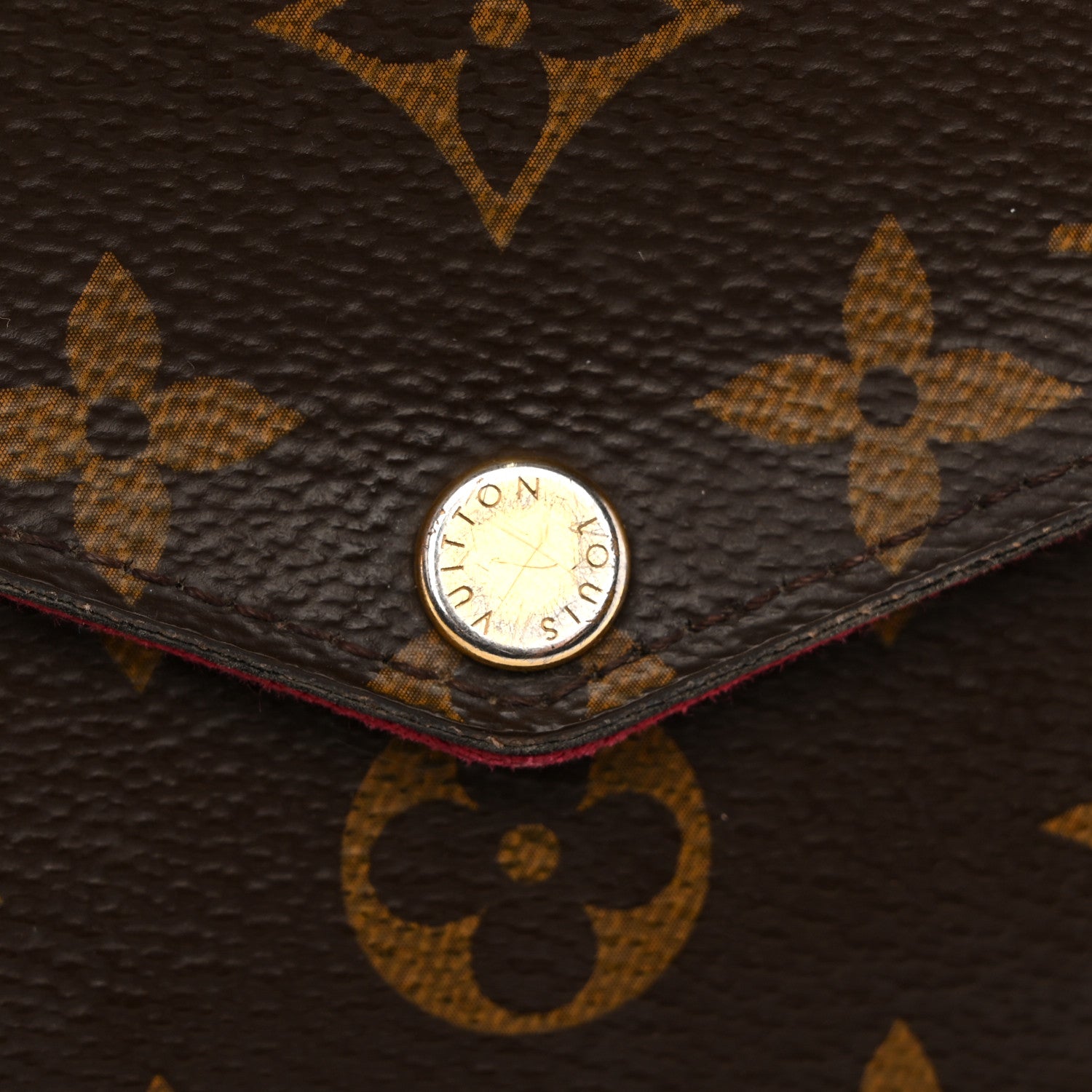 Monogram Pochette Felicie Chain Wallet Fuchsia