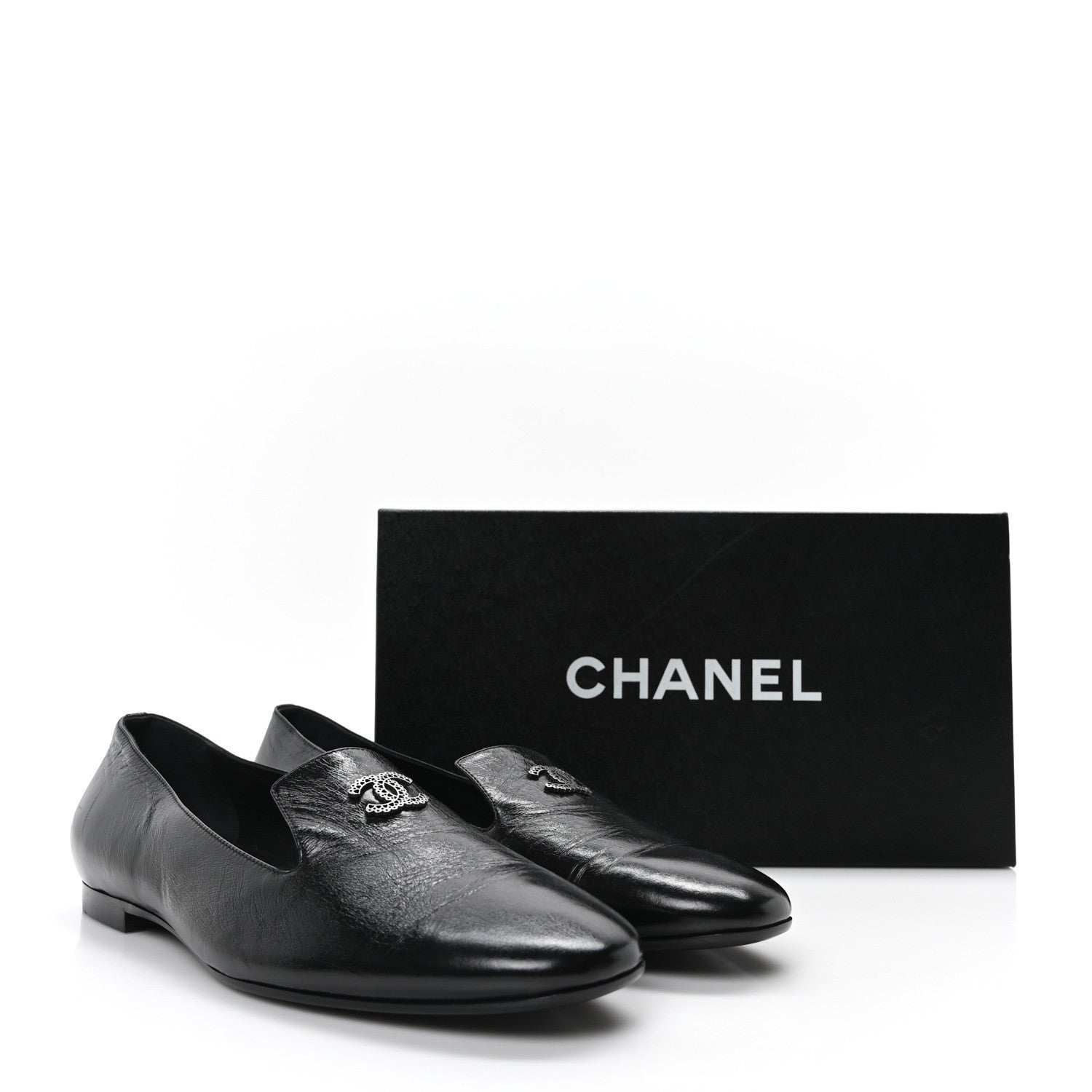 Lambskin CC Loafers 41 Black