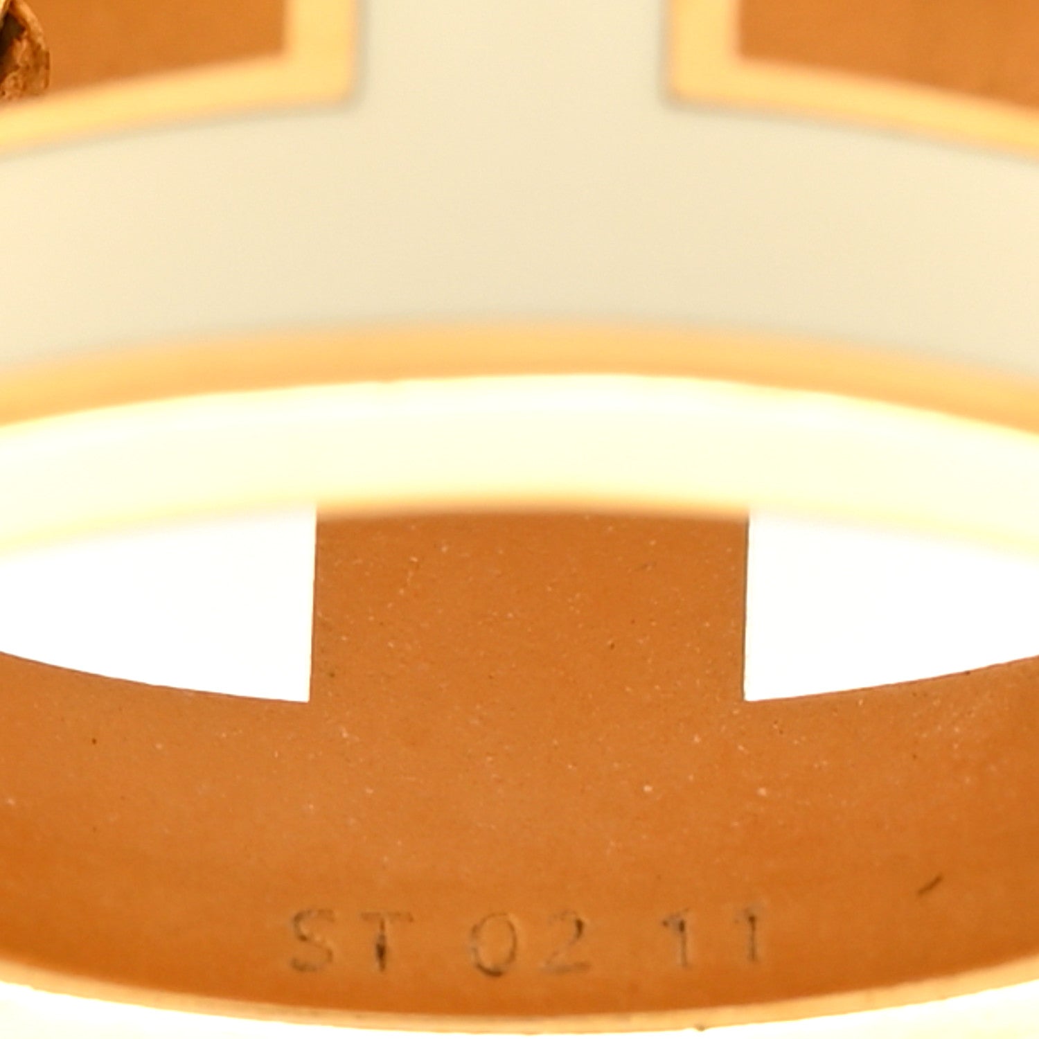 Lacquered Gold Pop H Pendant Necklace White