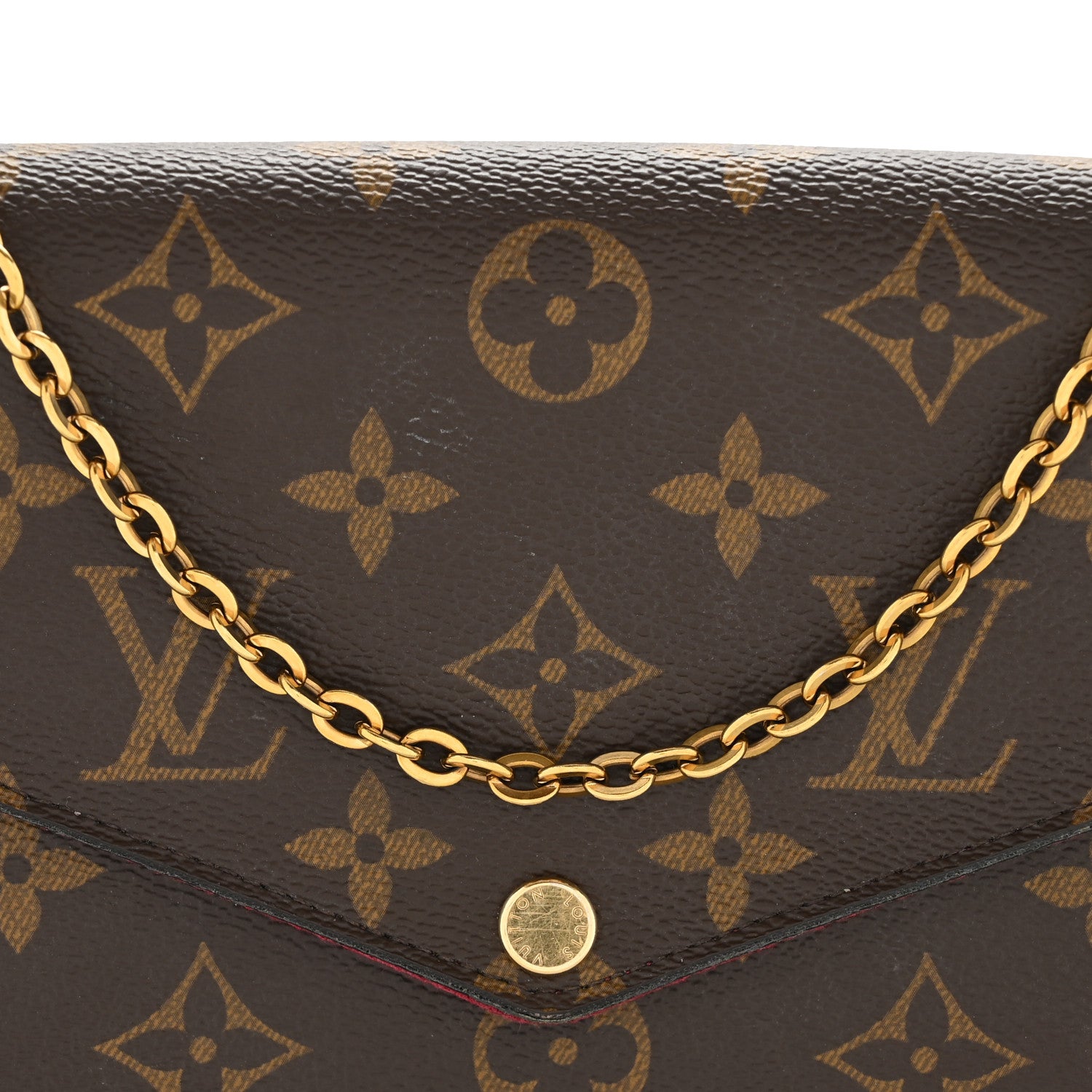 Monogram Pochette Felicie Chain Wallet Fuchsia