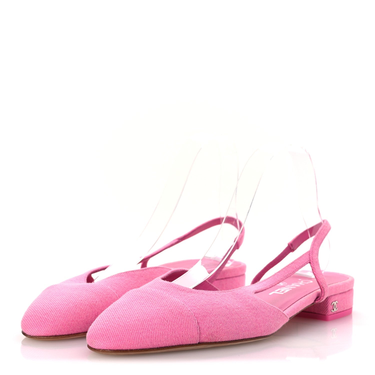 Denim Cap Toe CC Slingback Flat 40 Neon Pink