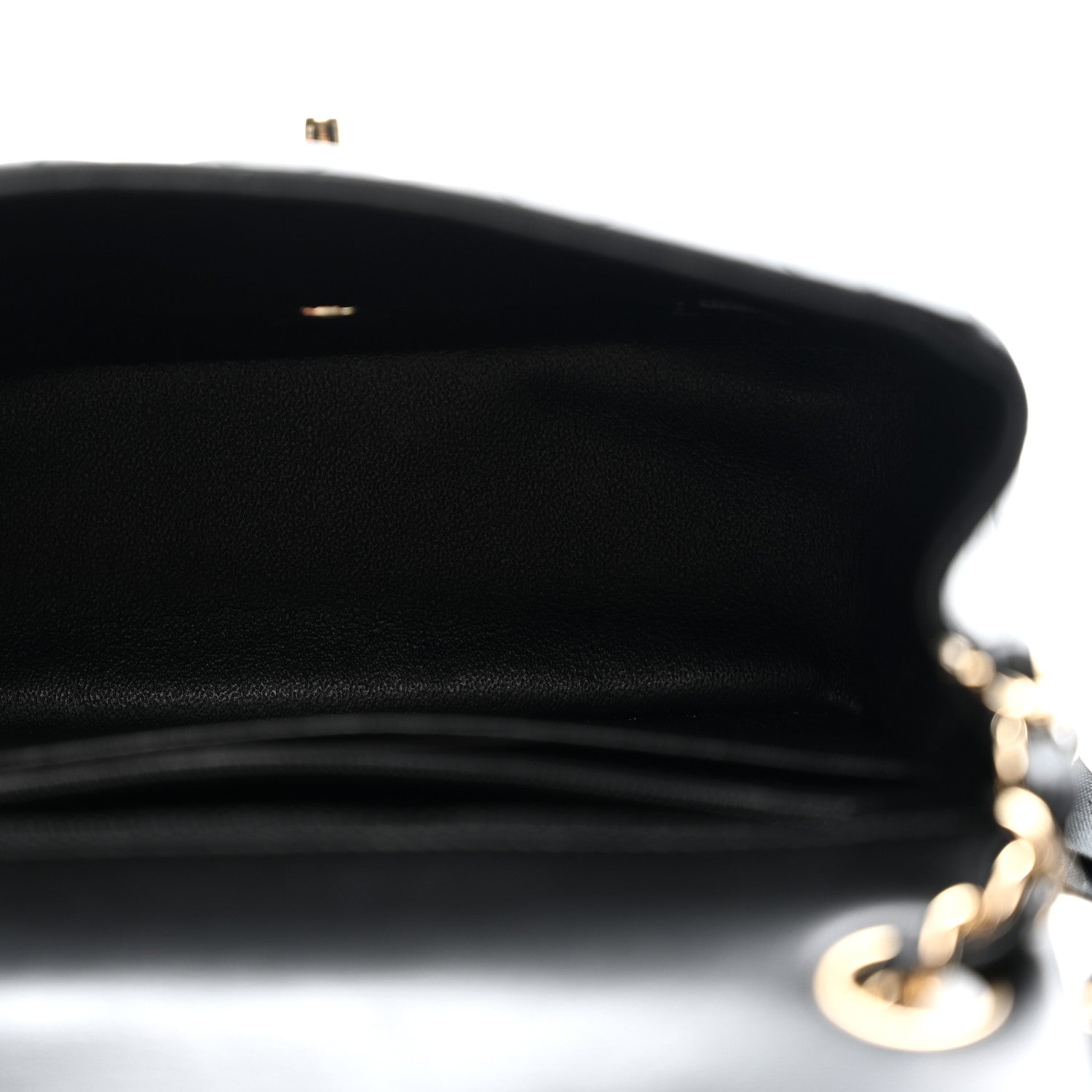 Lambskin Quilted Mini Square Flap Black