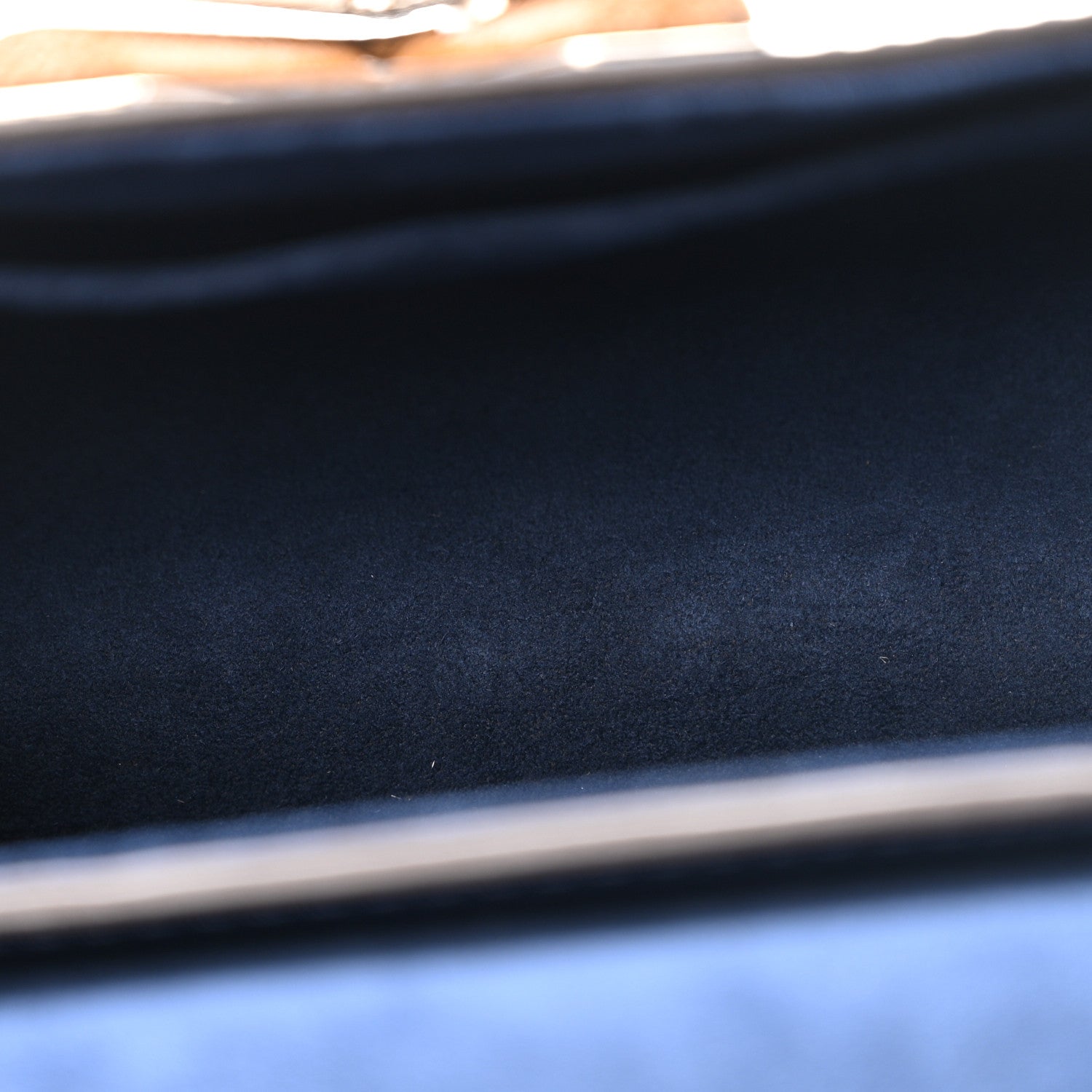 Patent Reverse Monogram Twist Shoulder Bag Navy